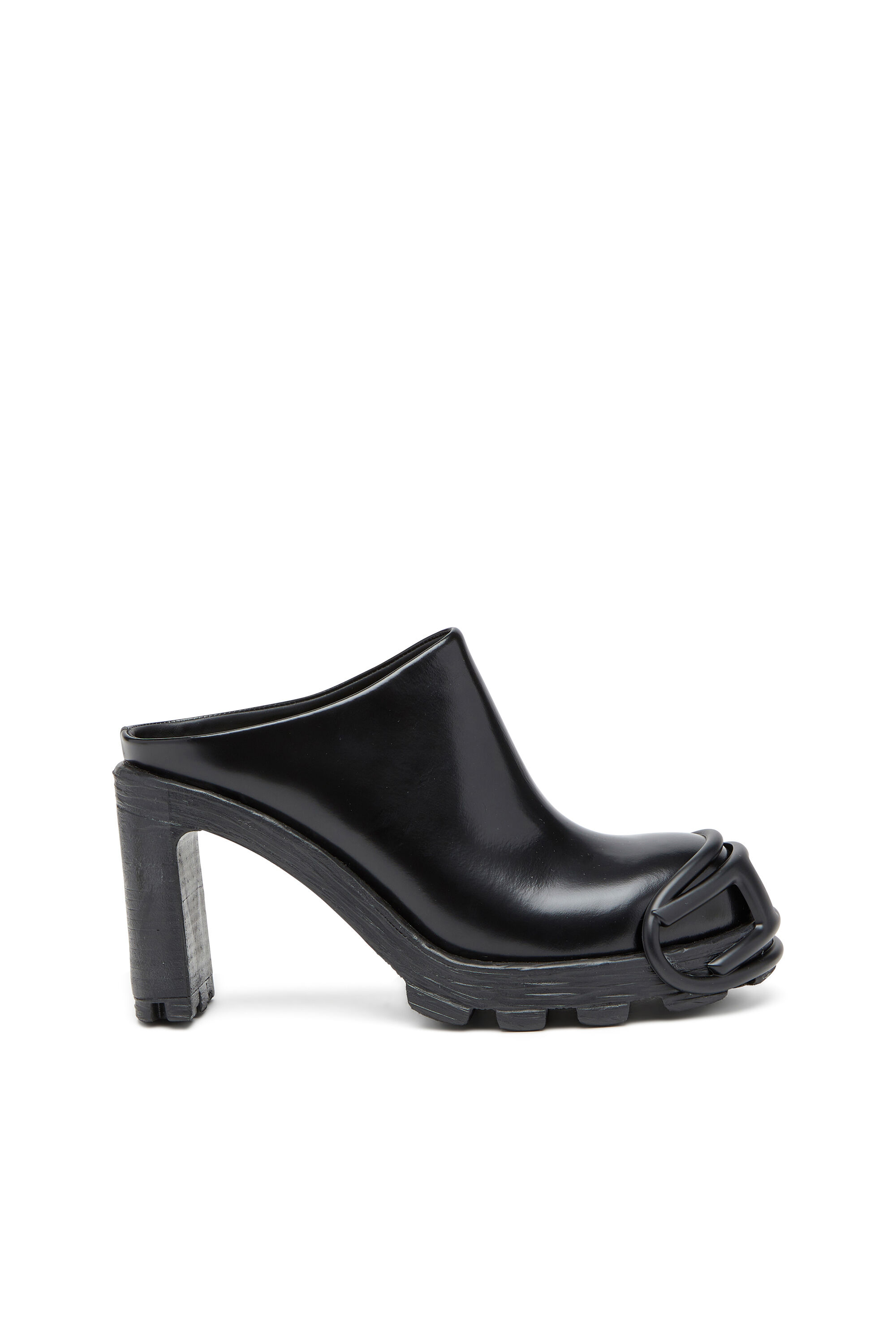 Diesel - D-HAMMER ML D W, Female's D-Hammer-High-heel mules with Oval D plaque in Black - 1