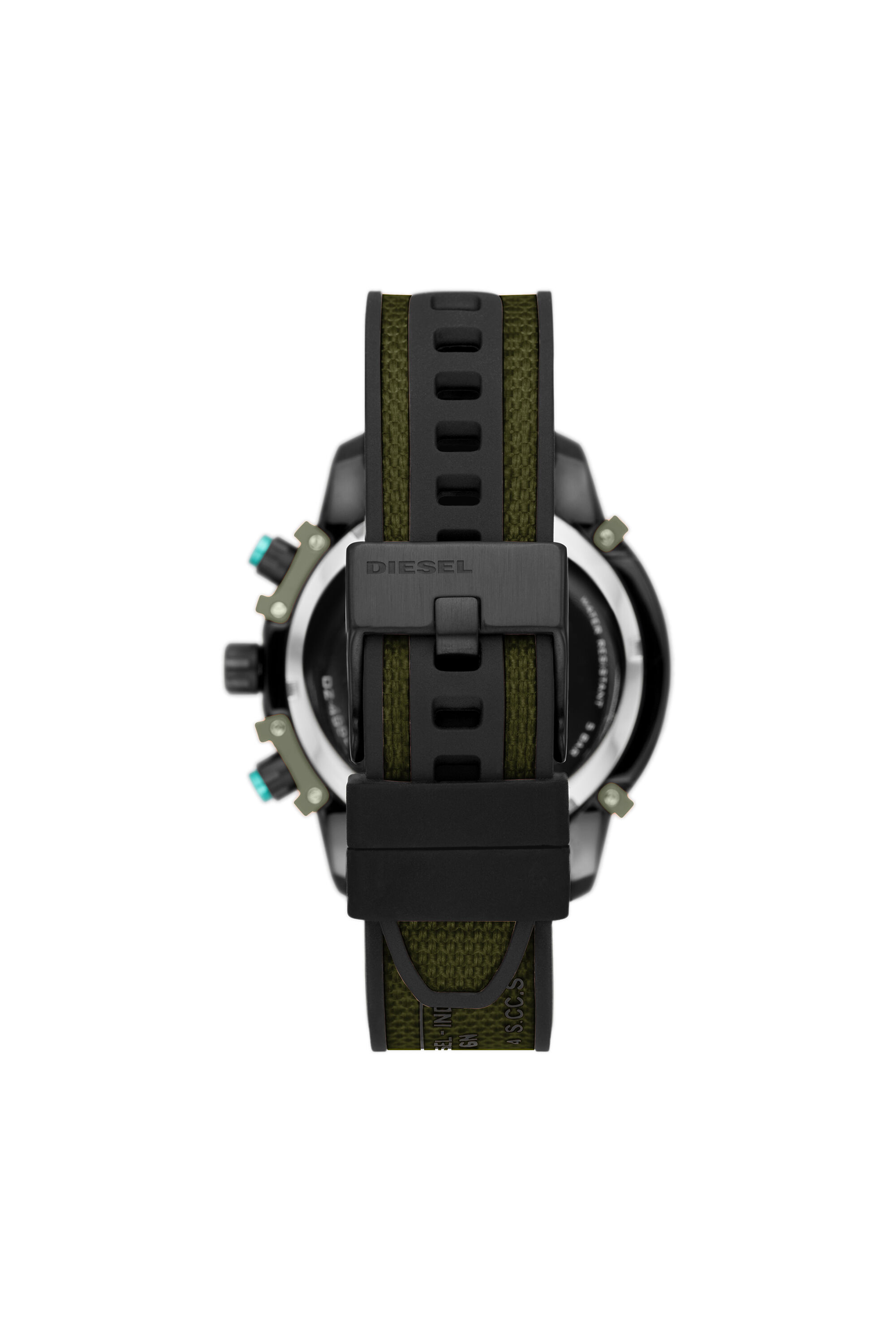 Diesel - DZ4563, Male's Griffed chronograph green canvas watch in Green - 2