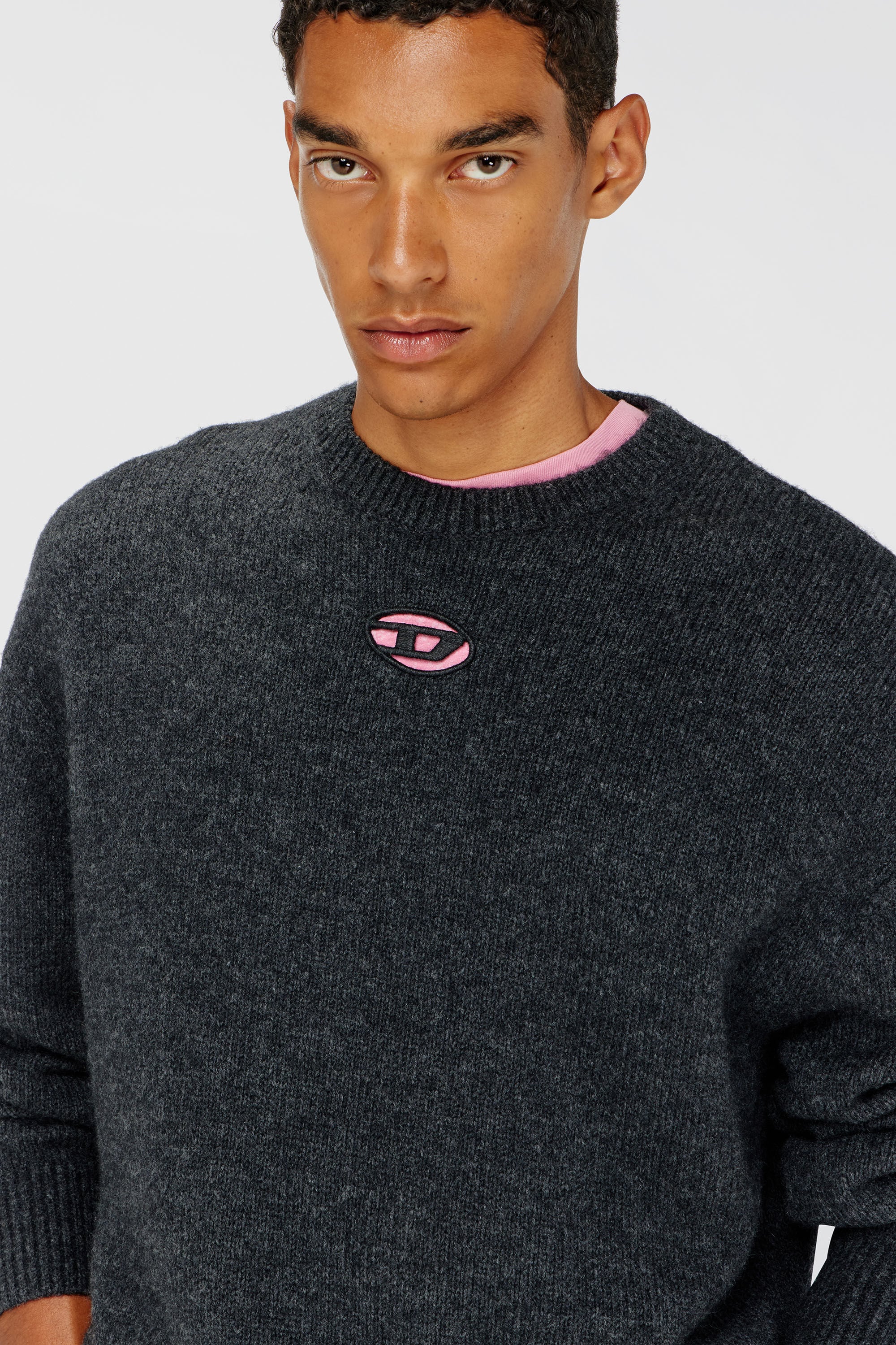 Diesel - K-AREESO, Jersey de mezcla de lana y alpaca Hombre in Negro - 5