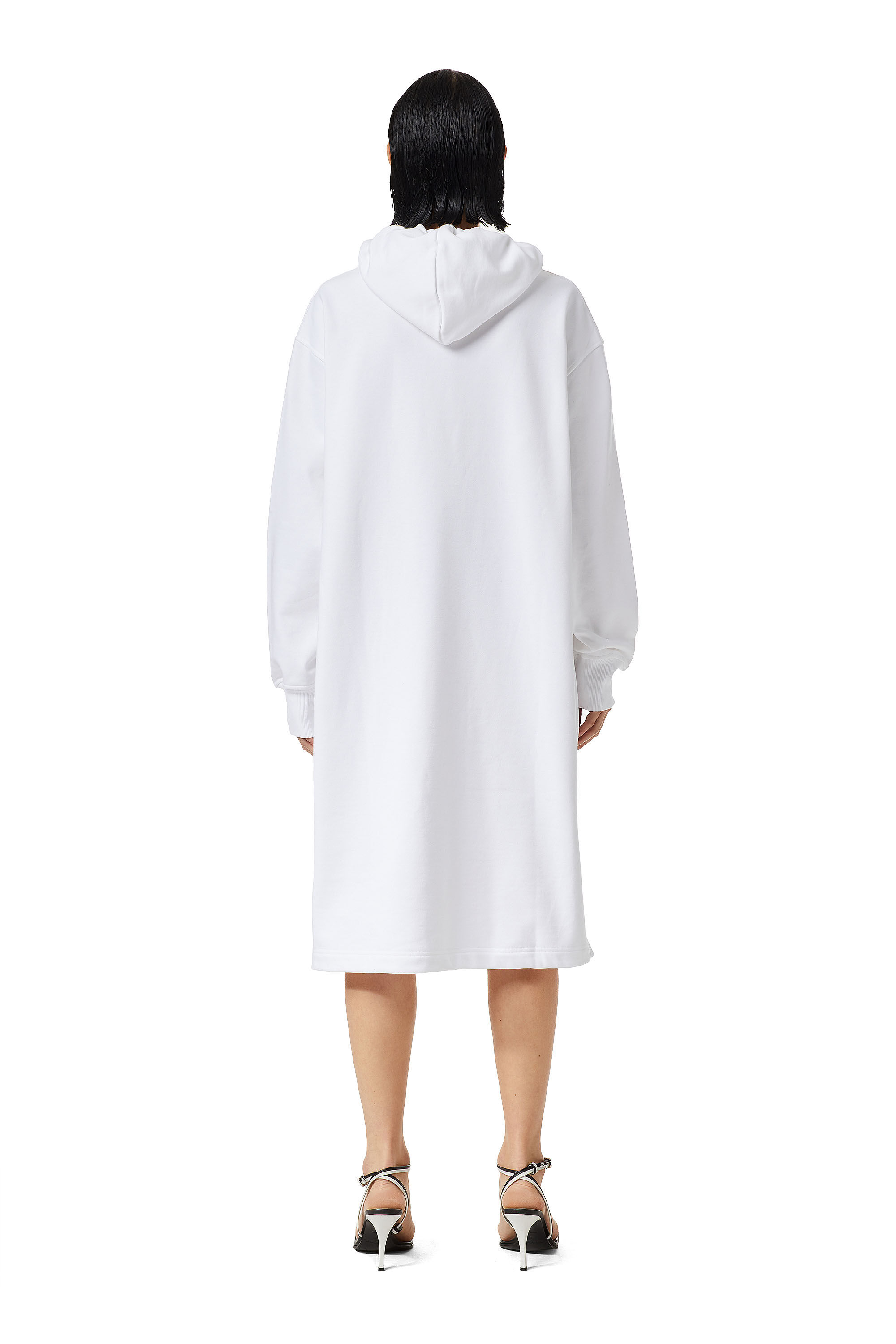Diesel - D-ILSE-D, Female's Hoodie dress with D logo in White - 3