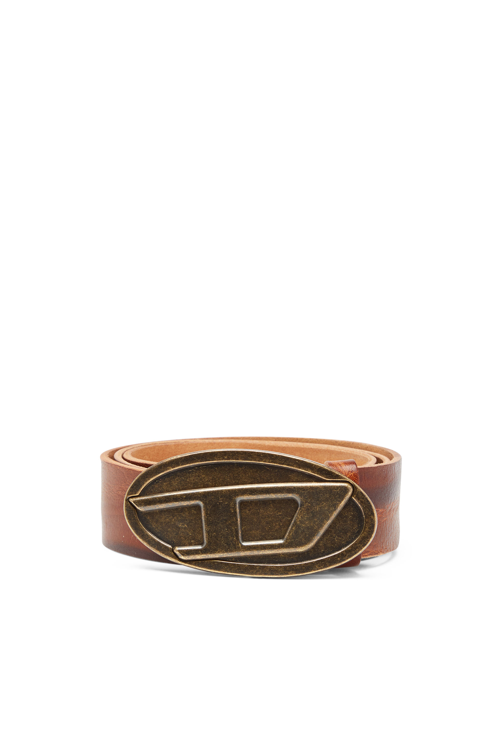Men's 4cm belt in waxed leather | Brown | Diesel