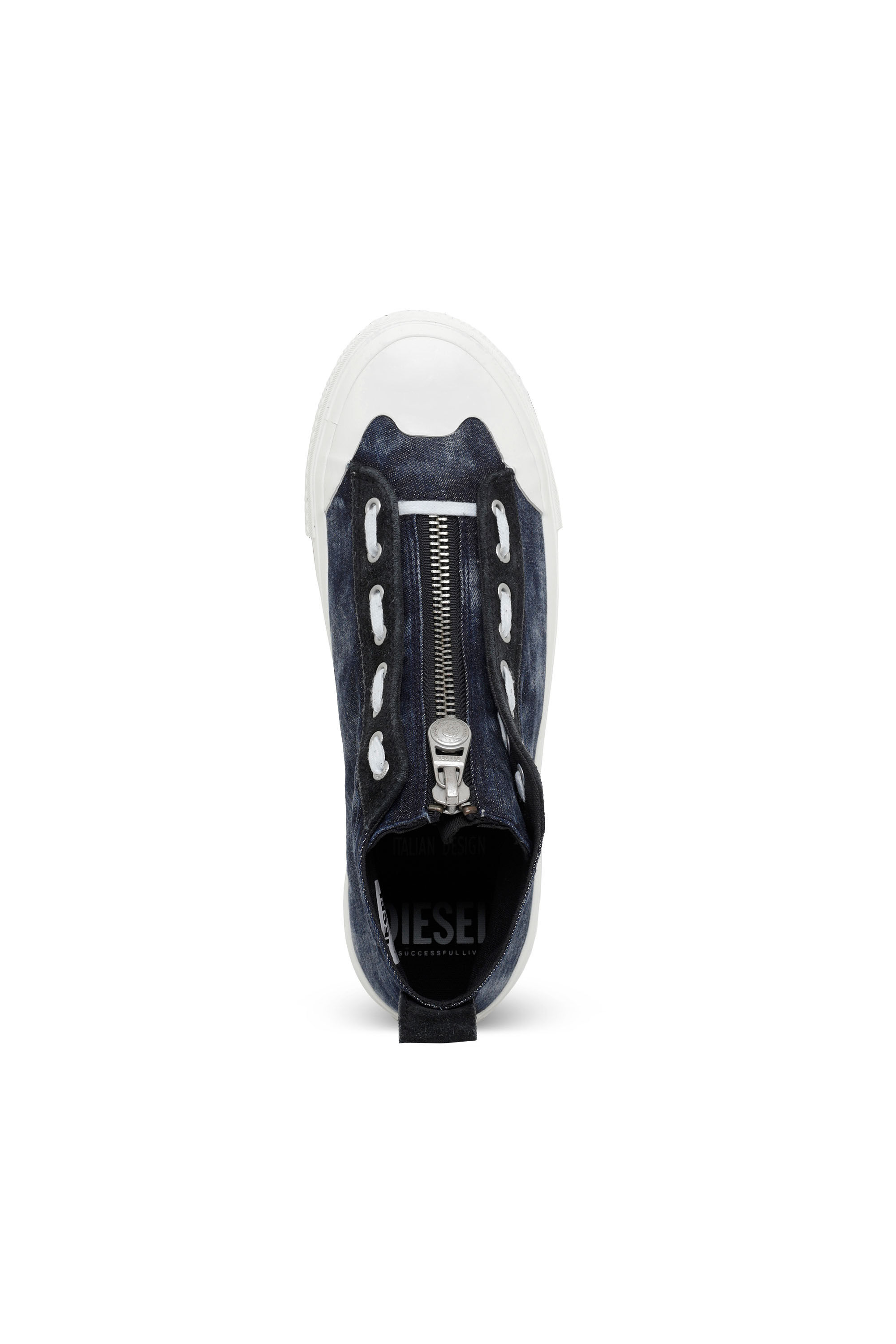 Diesel - S-ASTICO MZIP, Male's High-top sneakers in denim and suede in Dark Blue - 6