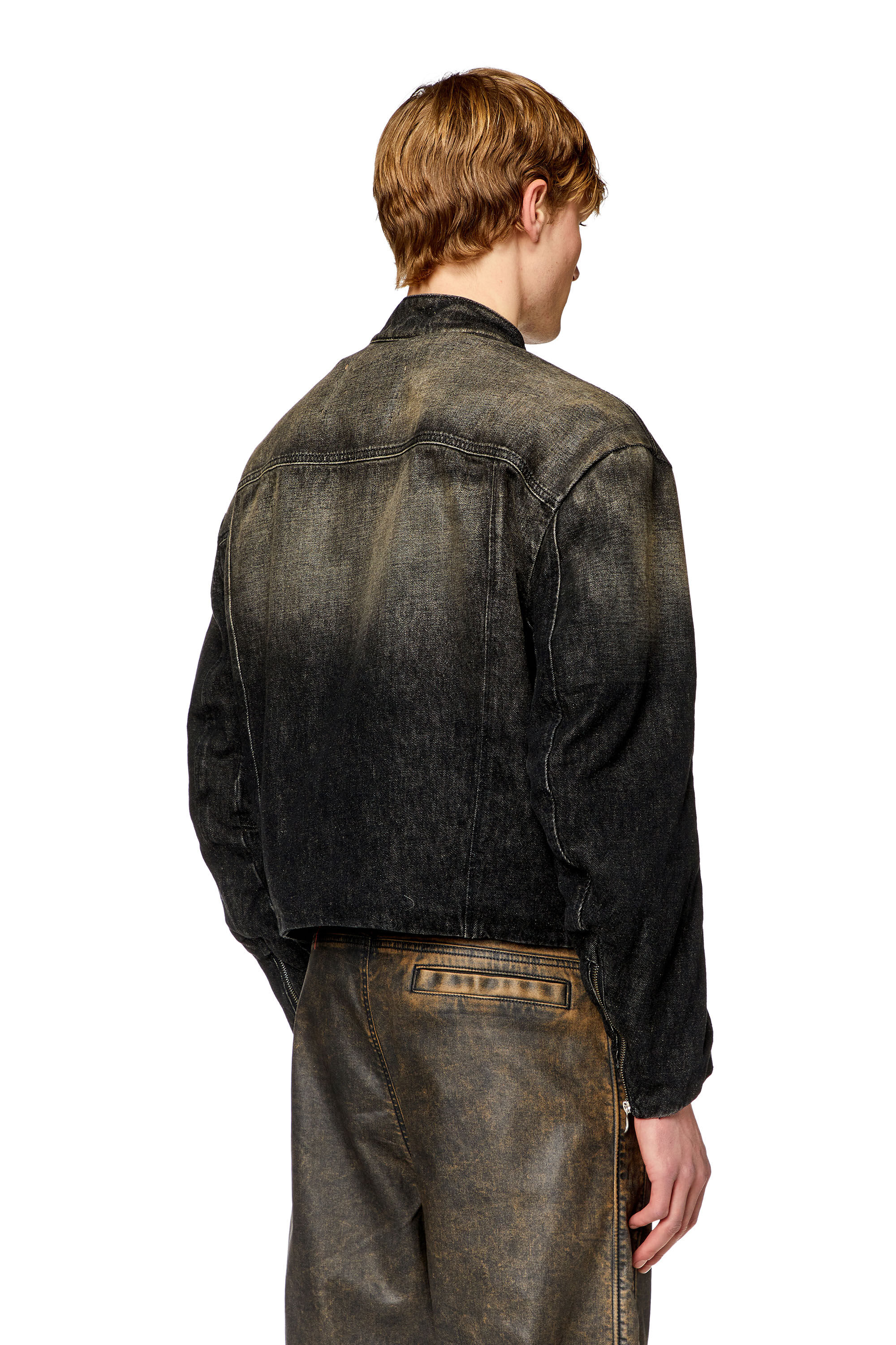 Diesel - D-MARGE-S, Male's Denim jacket in cotton and hemp in Black - 5