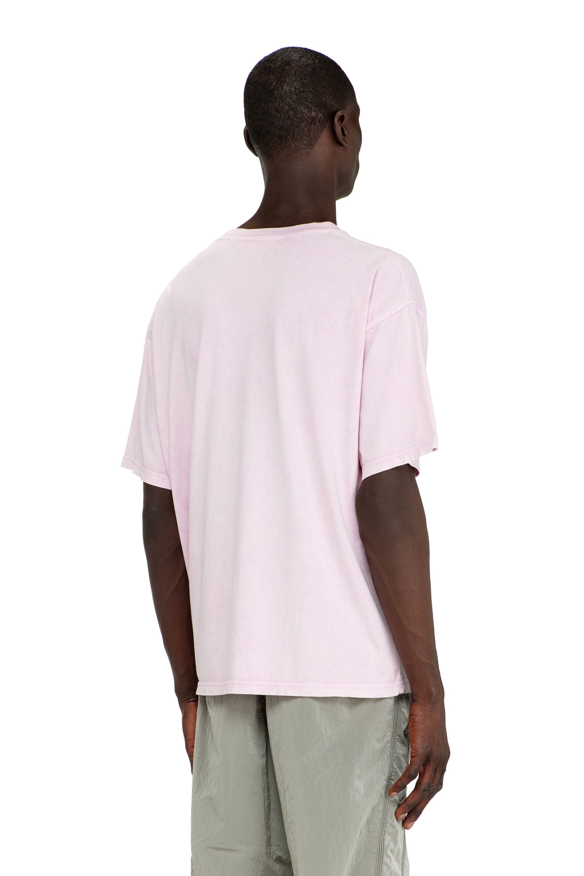 Men's Cotton T-shirt with treated effect | Pink | Diesel US