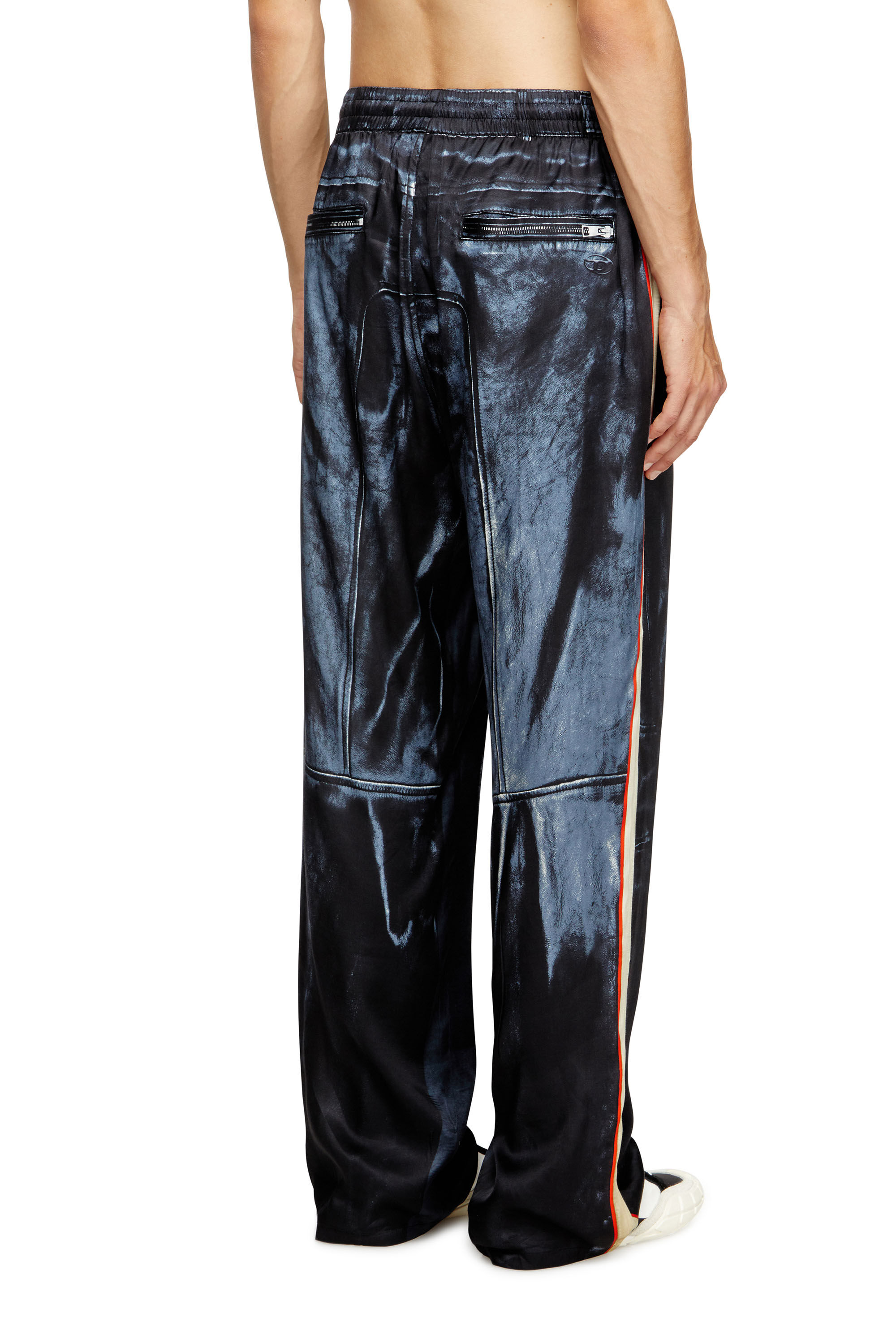 Men's Viscose trousers with biker print | Multicolor | Diesel MX