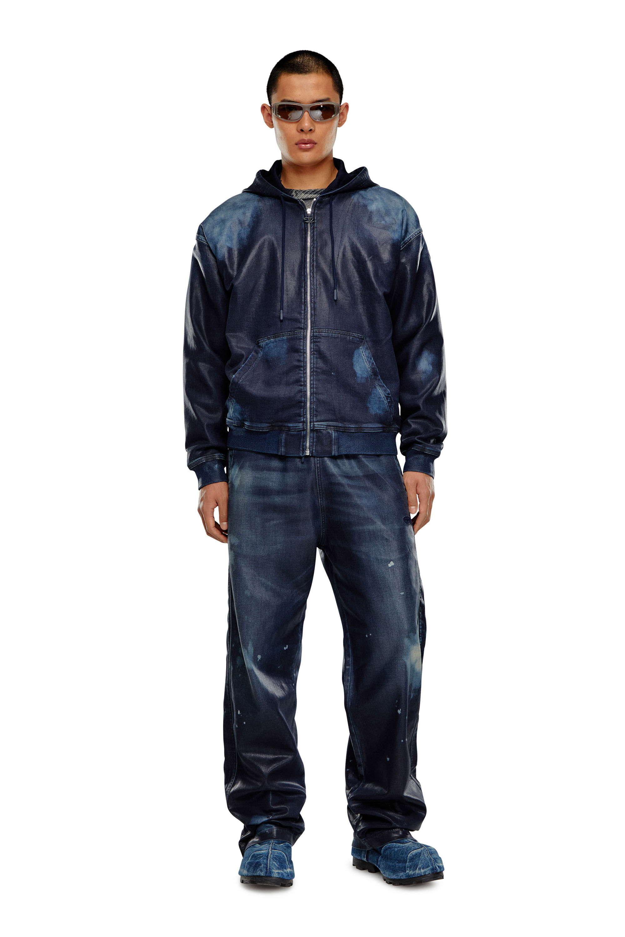トップス Diese ZIP UP トップス Diese ZIP UP Men's Zip-up sweatshirt with metallic