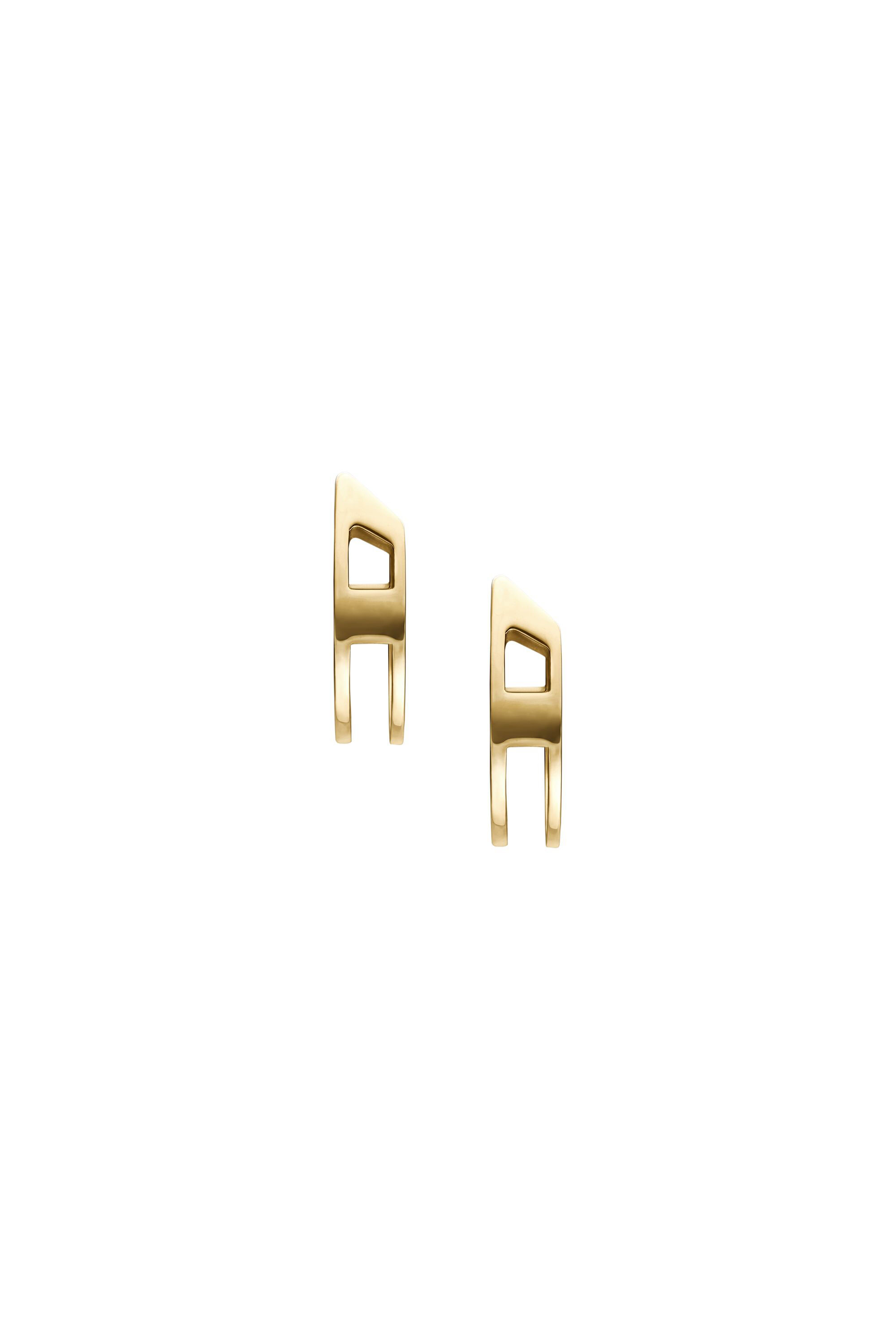 Diesel - DX1671710 JEWELLERY, Pendientes de aro de acero inoxidable con ba&ntilde;o dorado Unisex in Dorado - 2