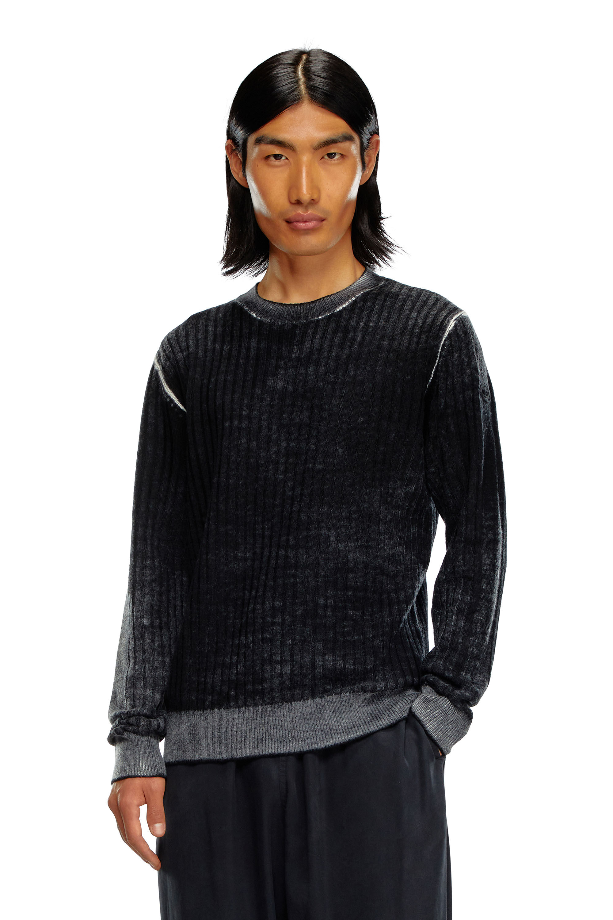 DIESEL K-Andelero グレー ニットセーター K-ANDELERO Man: Printed wool jumper | Diesel