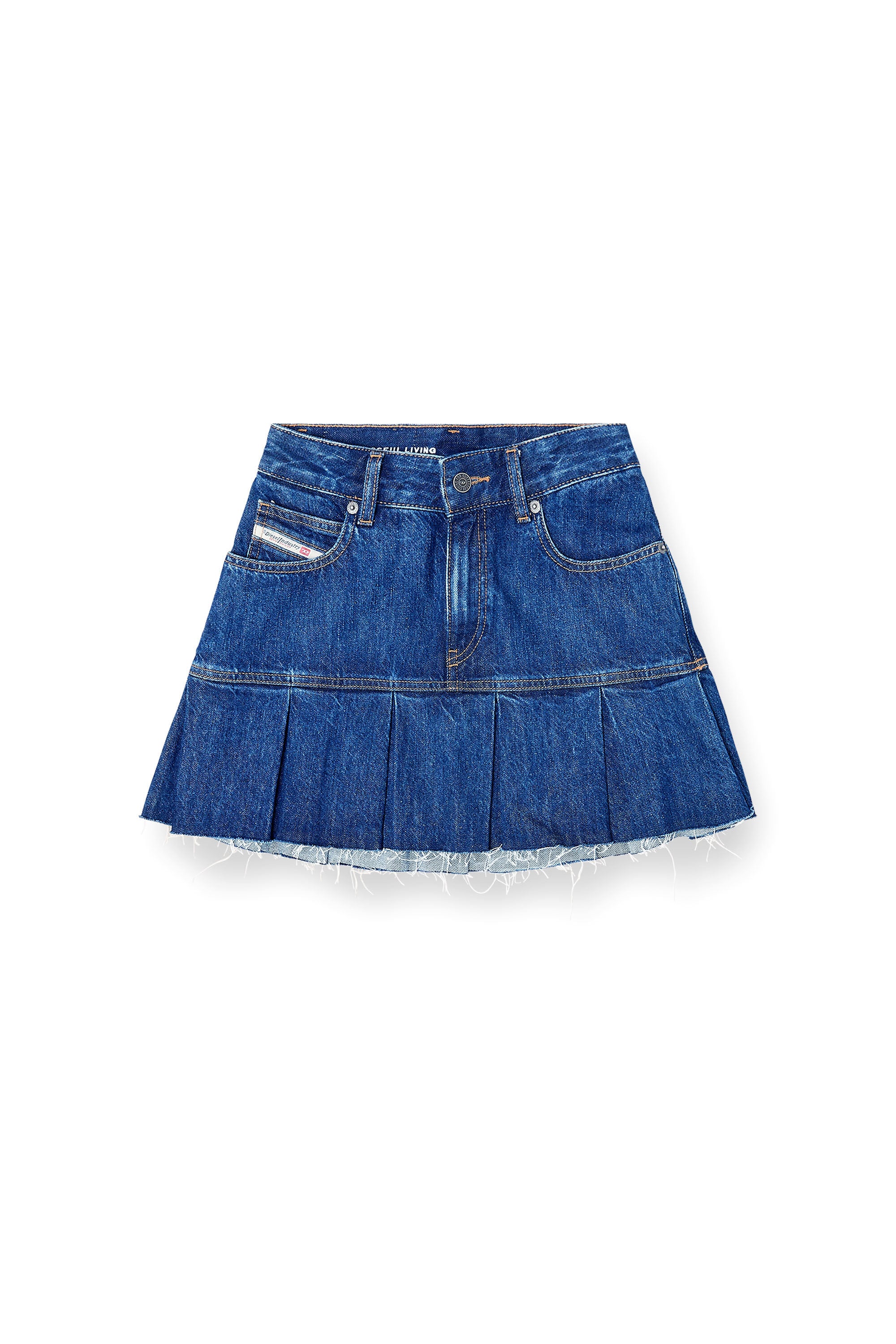 Women's Pleated miniskirt in denim | Blue | Diesel {{Country}}