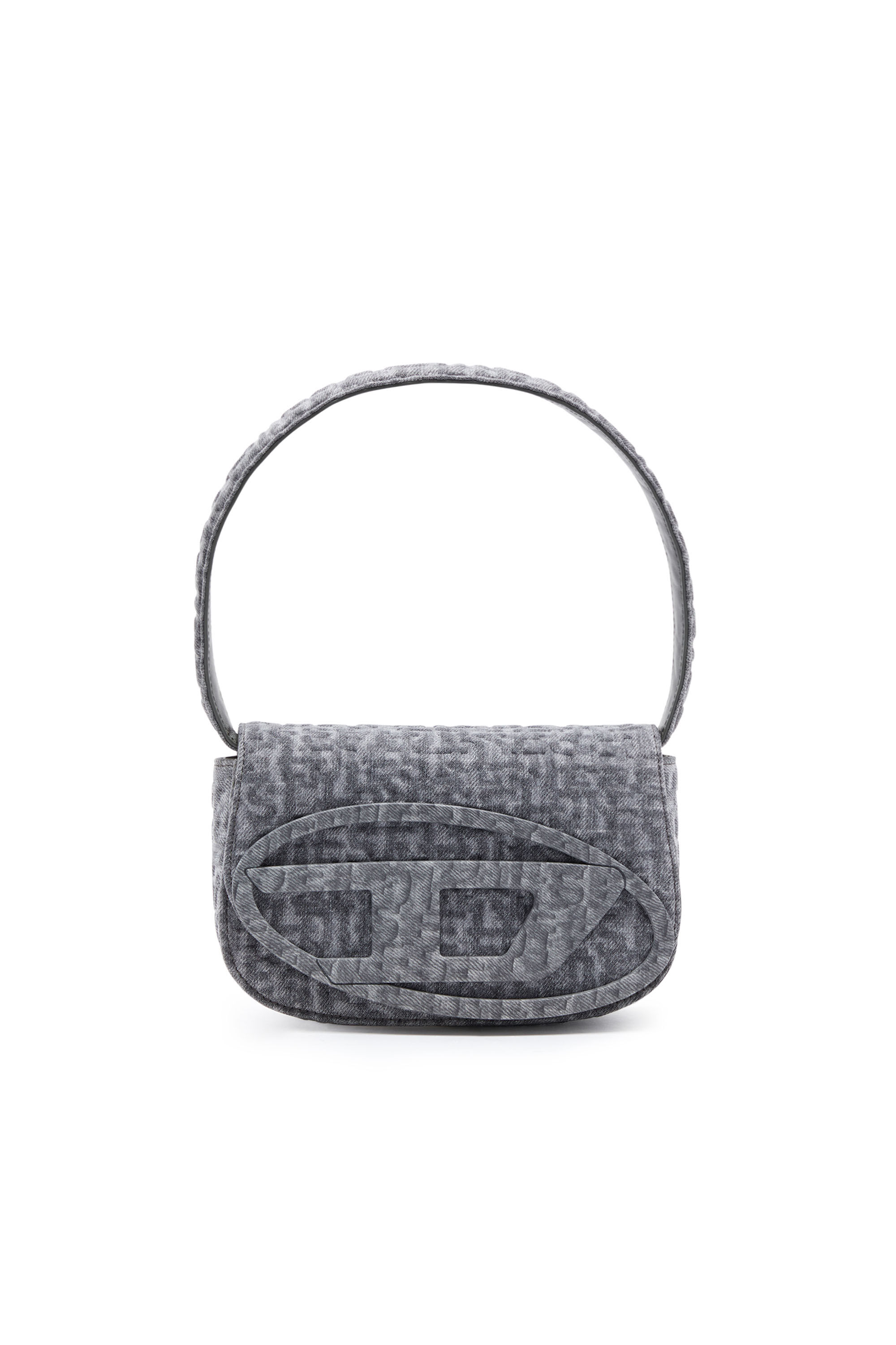 Diesel - 1DR, 1DR - Sac iconique à bandoulière en denim imprimé monogramme Femme in Gris - 1