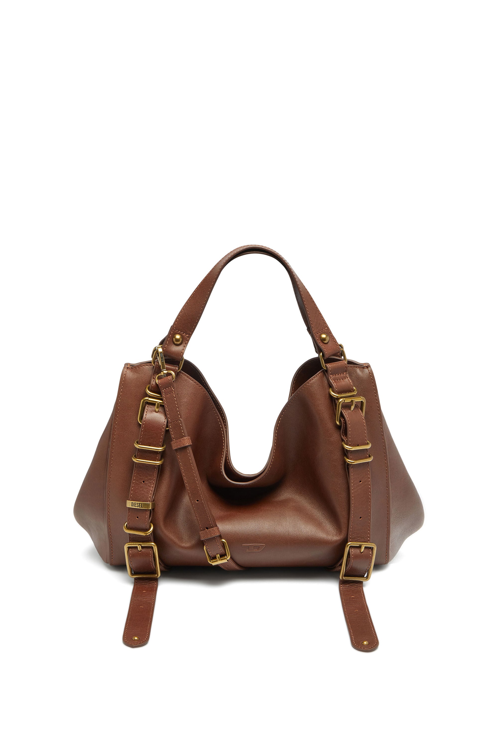 Diesel - D-ONE TOPHANDLE M, D-One-Sac medium &agrave; poign&eacute;e sup&eacute;rieure en cuir trait&eacute; Mixte in Marron - 1