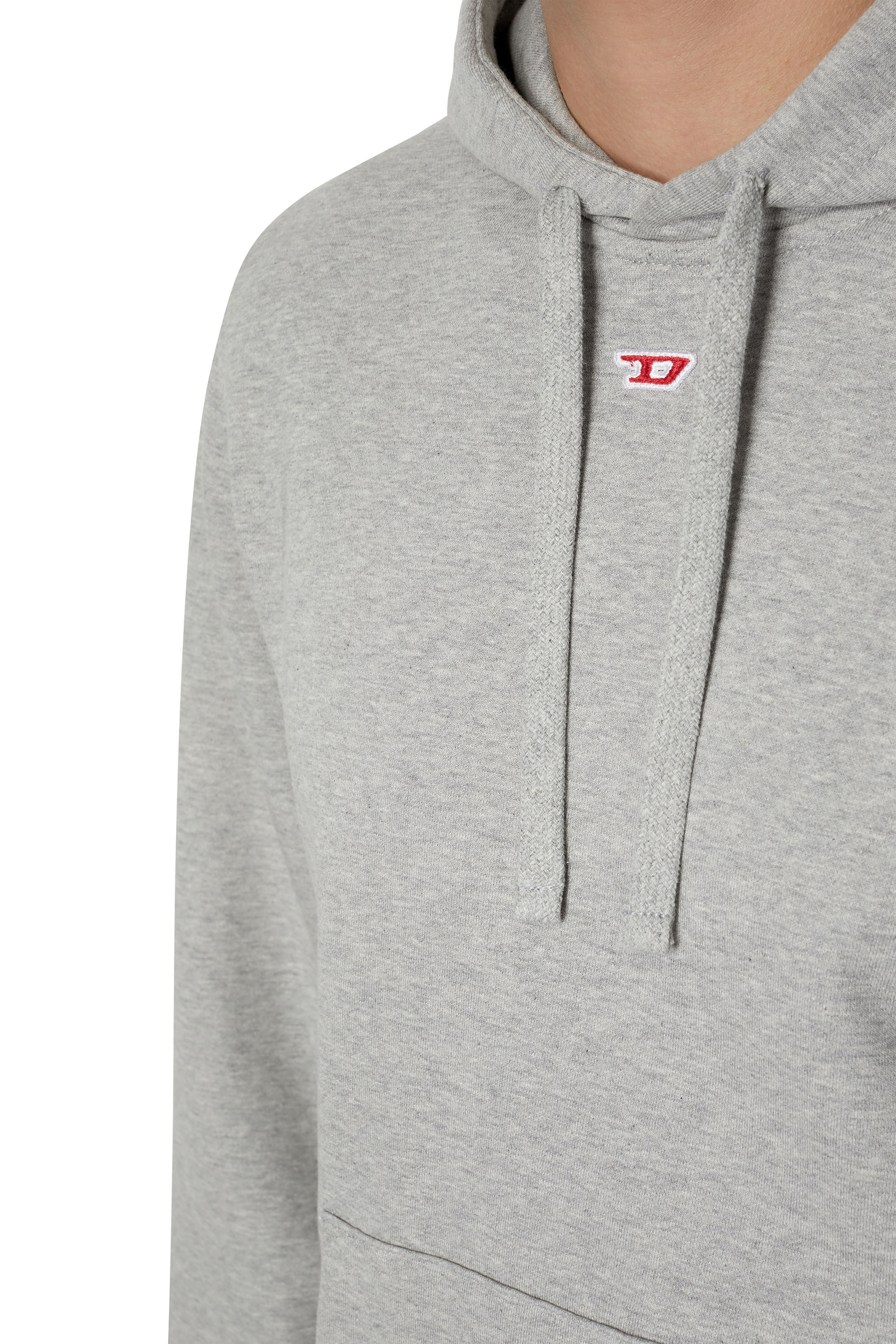 Diesel - S-GINN-HOOD-D, Male's Hoodie with D logo in Light Grey - 5