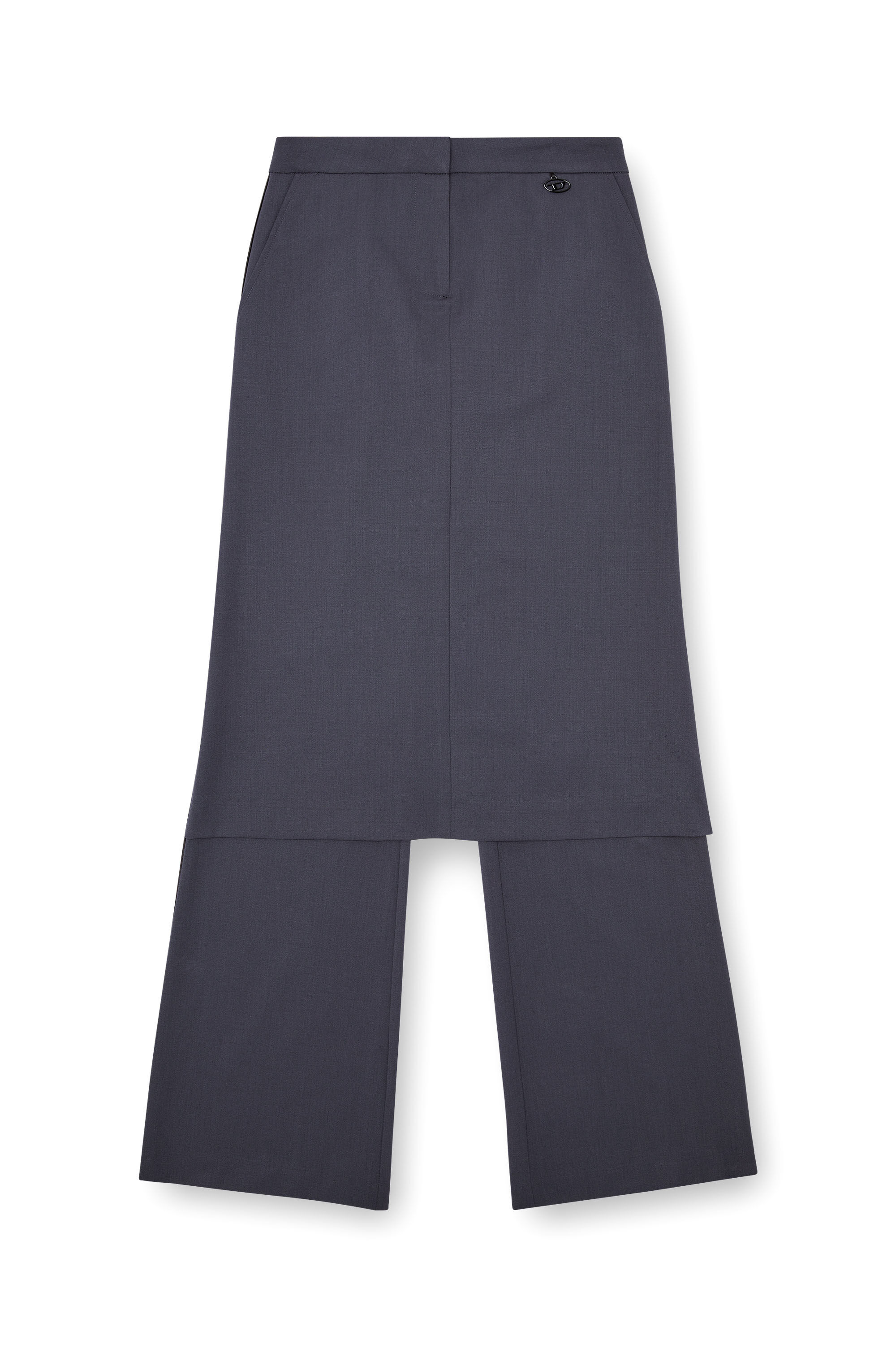 Diesel - P-EARL, Female's Hybrid skirt-pants in wool blend in Dark Grey - 2