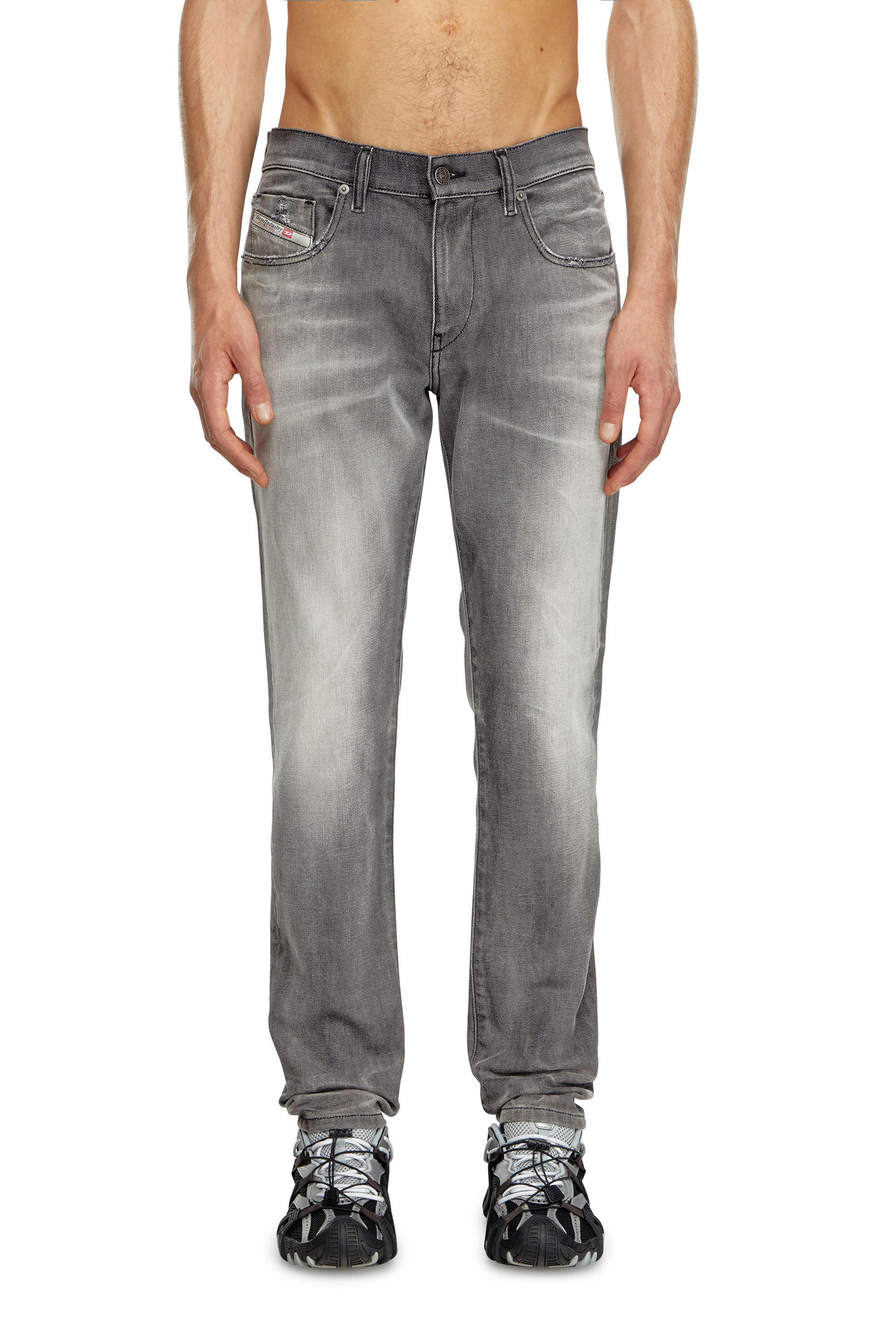 Diesel - Slim Jeans 2019 D-Strukt 09J58 Homme, Gris foncé - Image 3