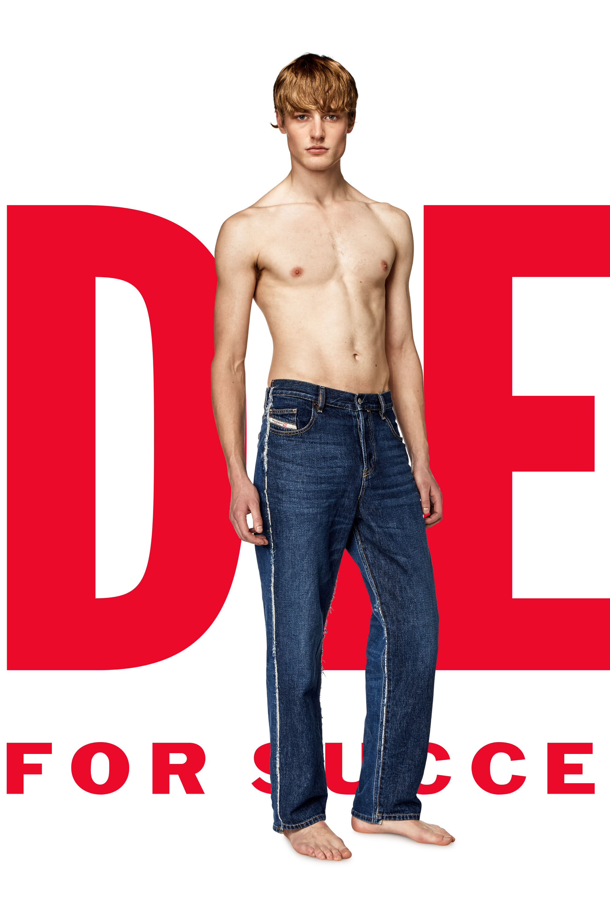 Diesel - Unisex's Regular Jeans Dieseloves 03 09K47, Medium Blue - 1