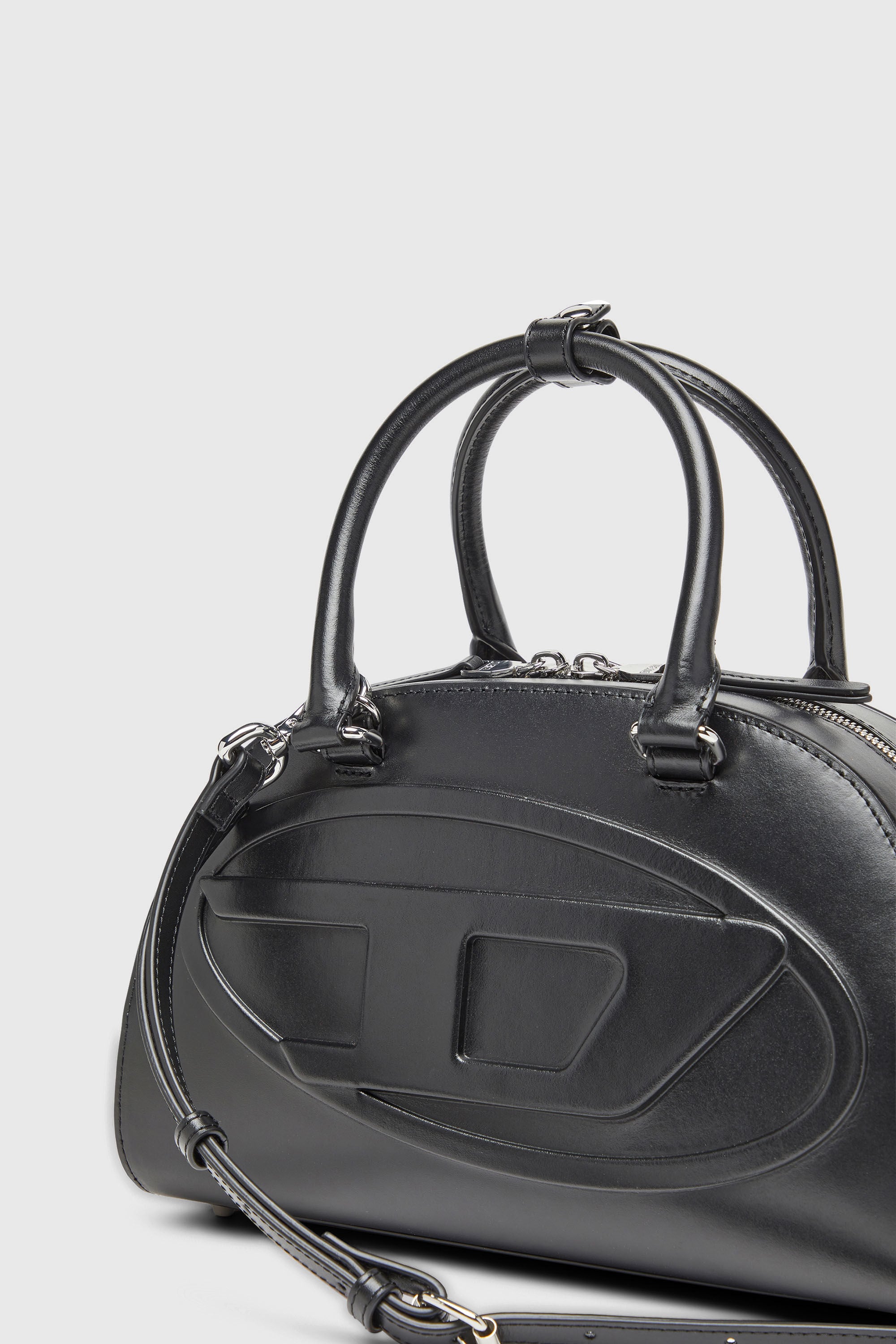 Women's 1DR Dome-Leather bowling bag | Black | Diesel {{Country}}