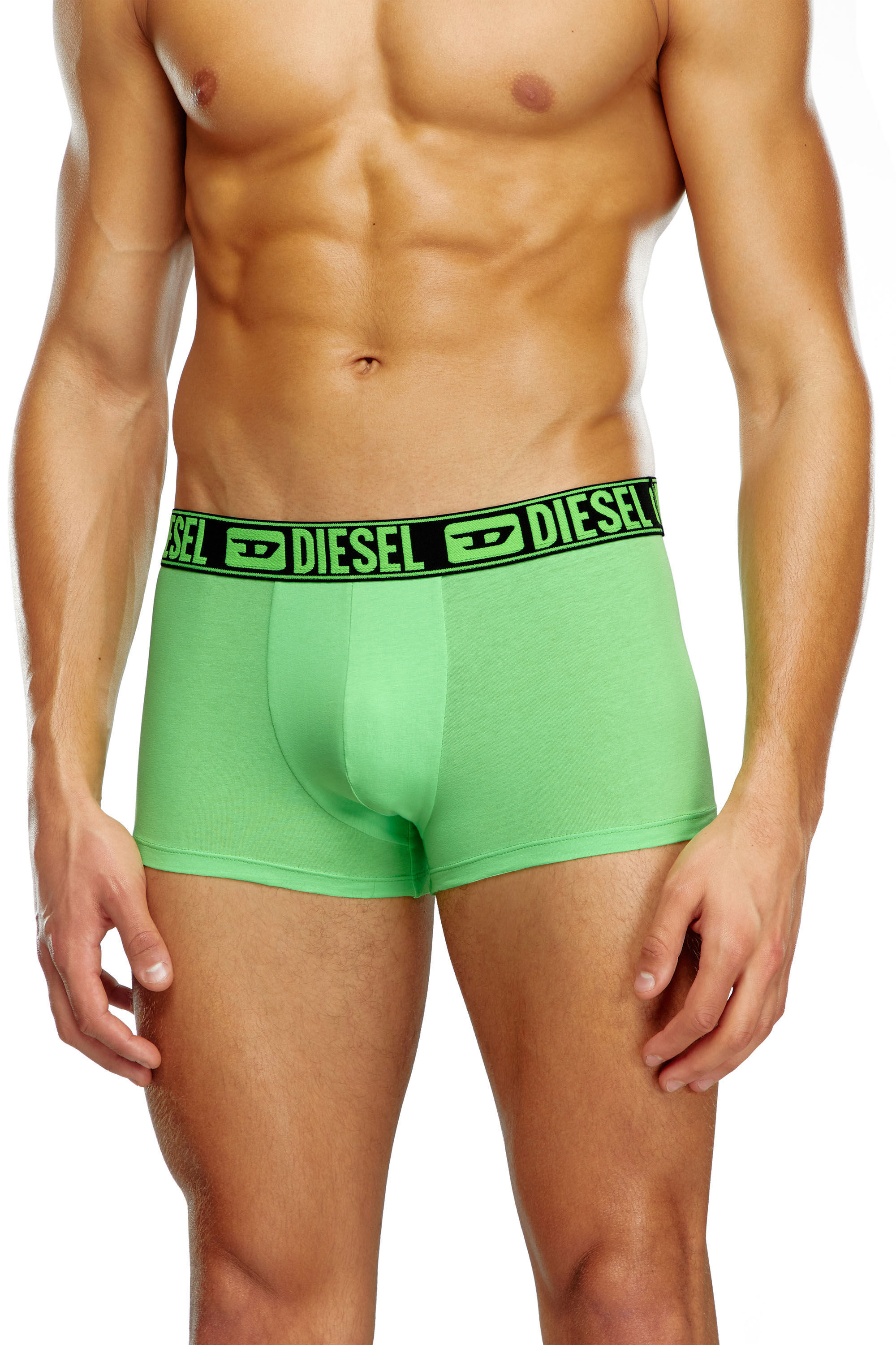Diesel - UMBX-DAMIENTHREEPACK, Man's Three-pack boxer briefs with neon waist in Green/Black - 1
