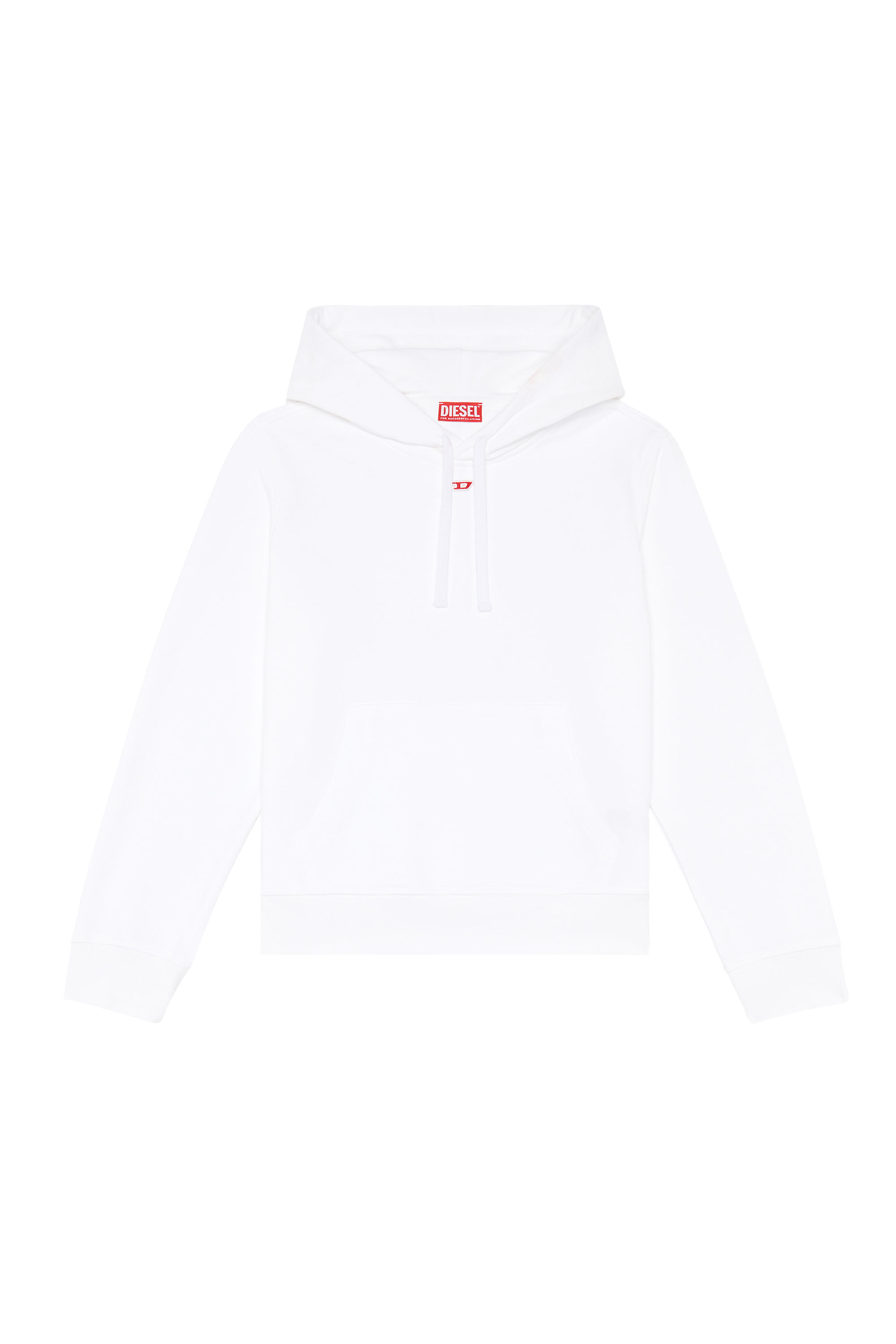 Diesel - S-GINN-HOOD-D, Woman's Hoodie with D logo in White - 2