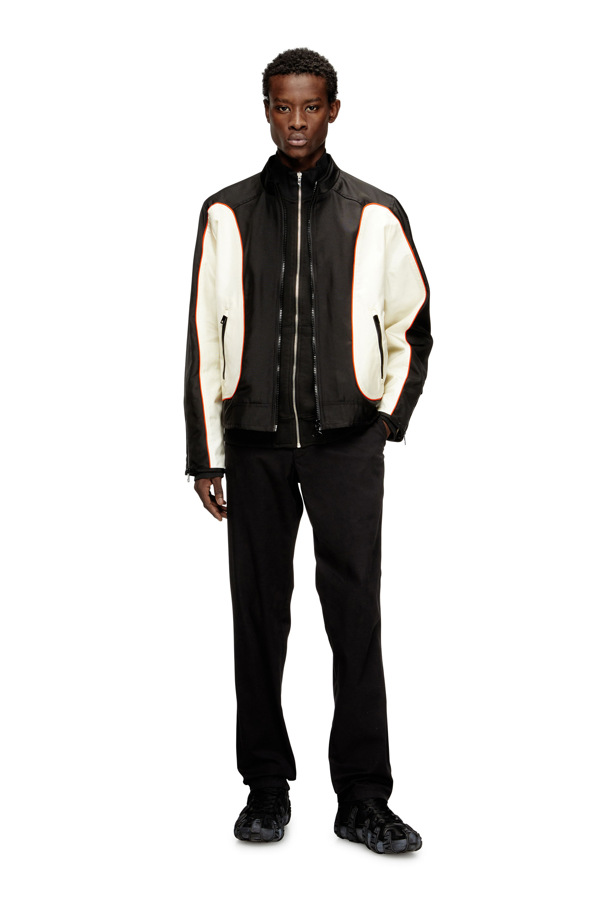 ジャケット・アウター Diesel Jacket J-Red Slim Fit Nylon Biker DIESEL Biker Jacket J STREET Slim Bomber Red White Black XL | eBay