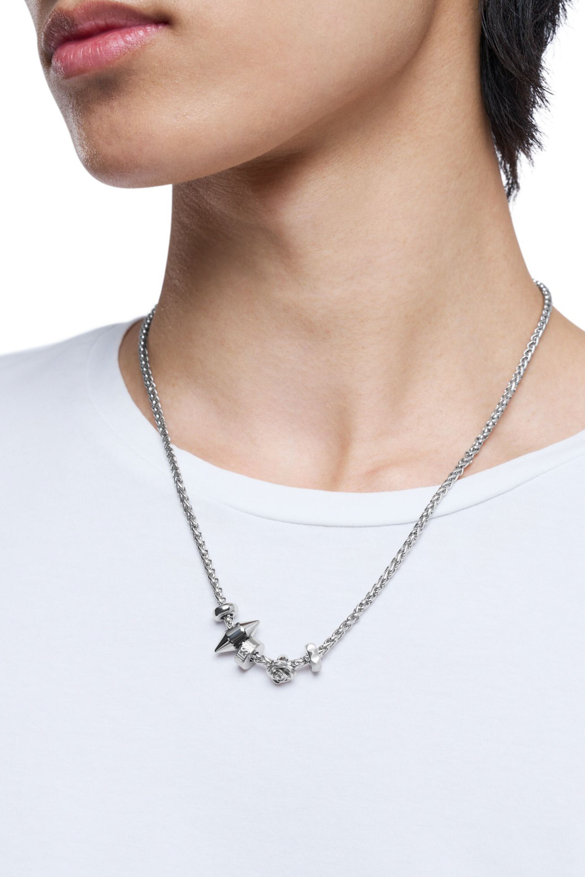 Women's Stainless steel charm necklace | Silver | Diesel