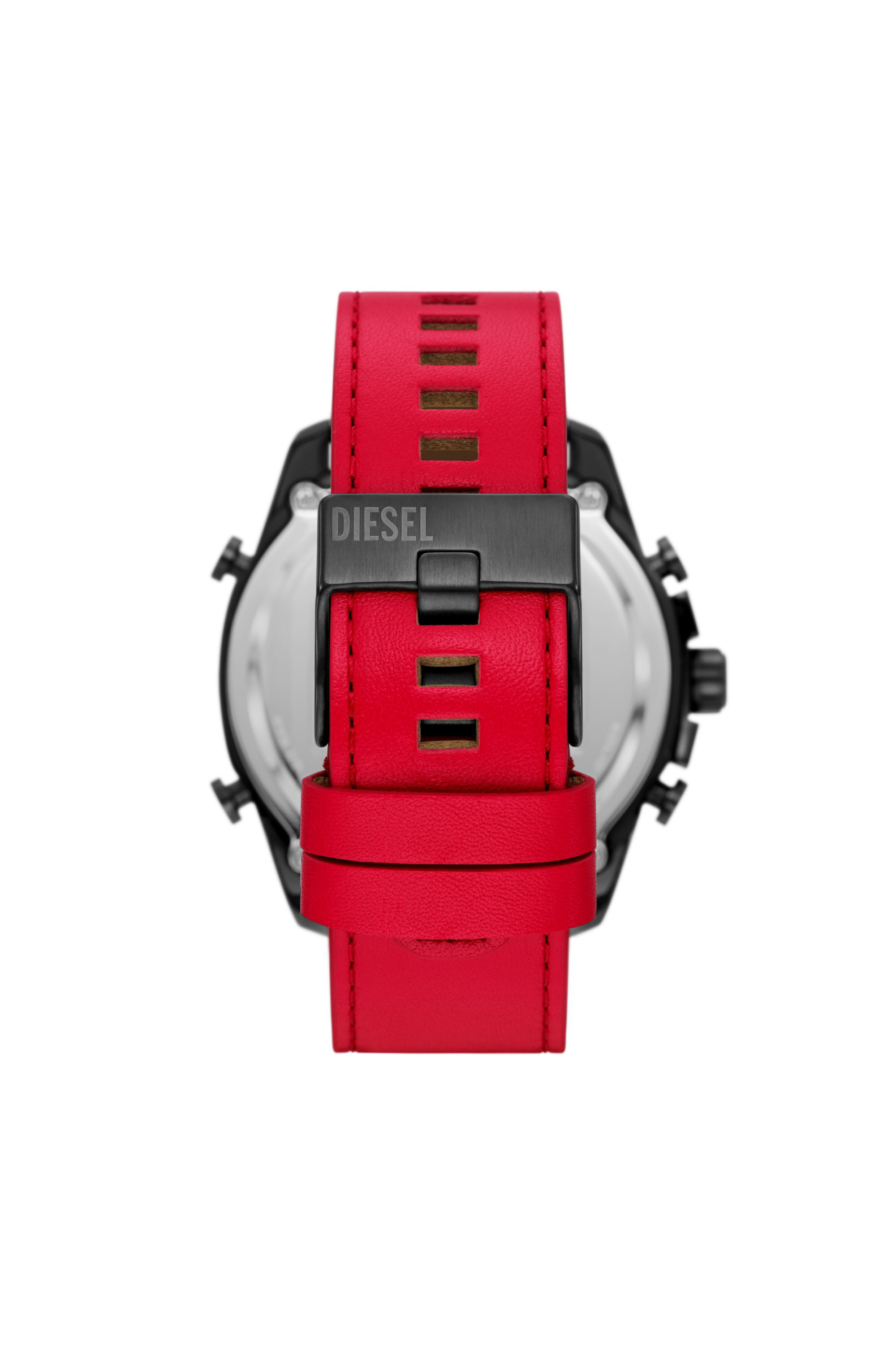 メジャー Men's Mega Chief ana-digi red and white leather watch | Red | Diesel