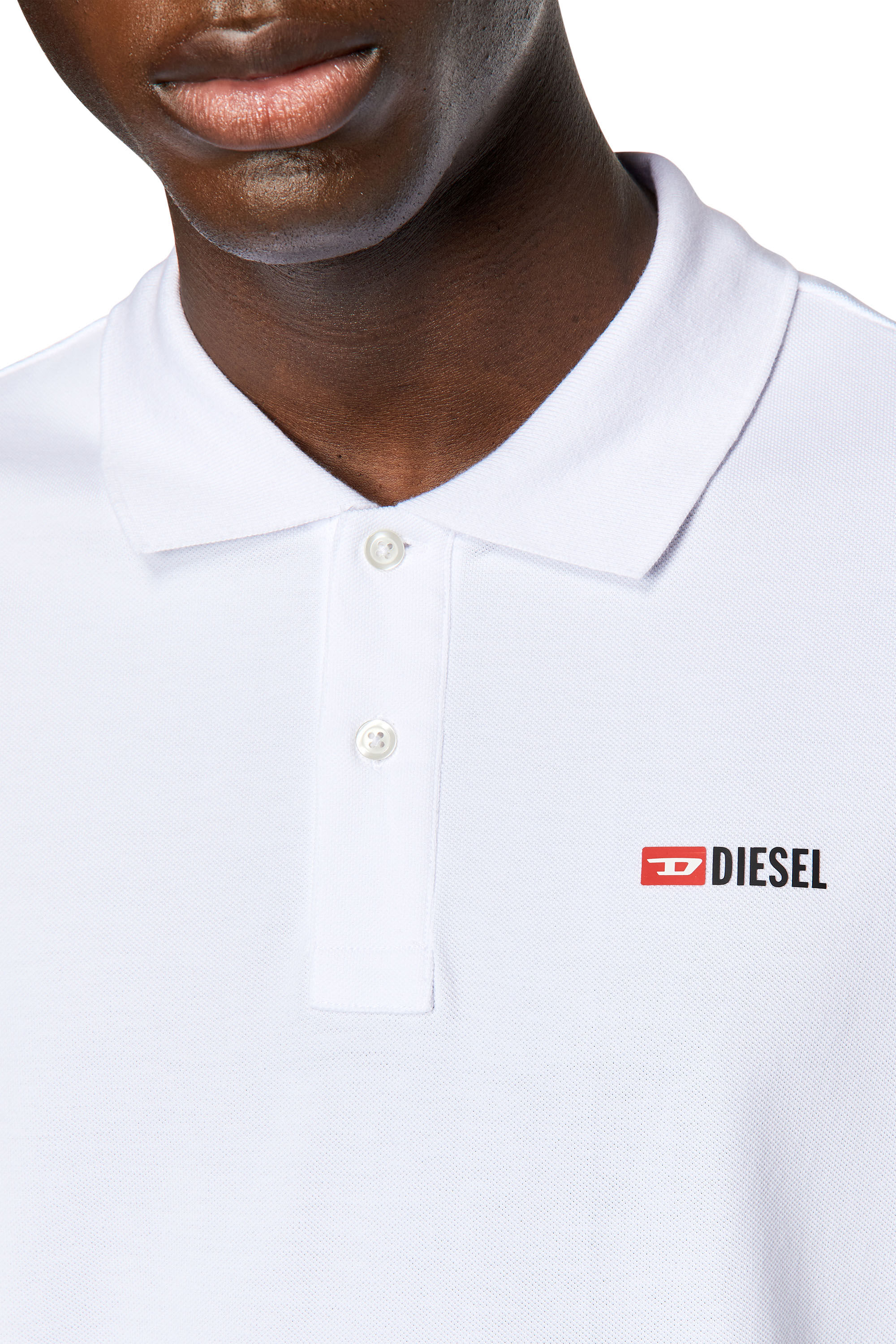 Diesel - T-SMITH-DIV, Polo avec logo imprimé haute densité Homme in Blanc - 5