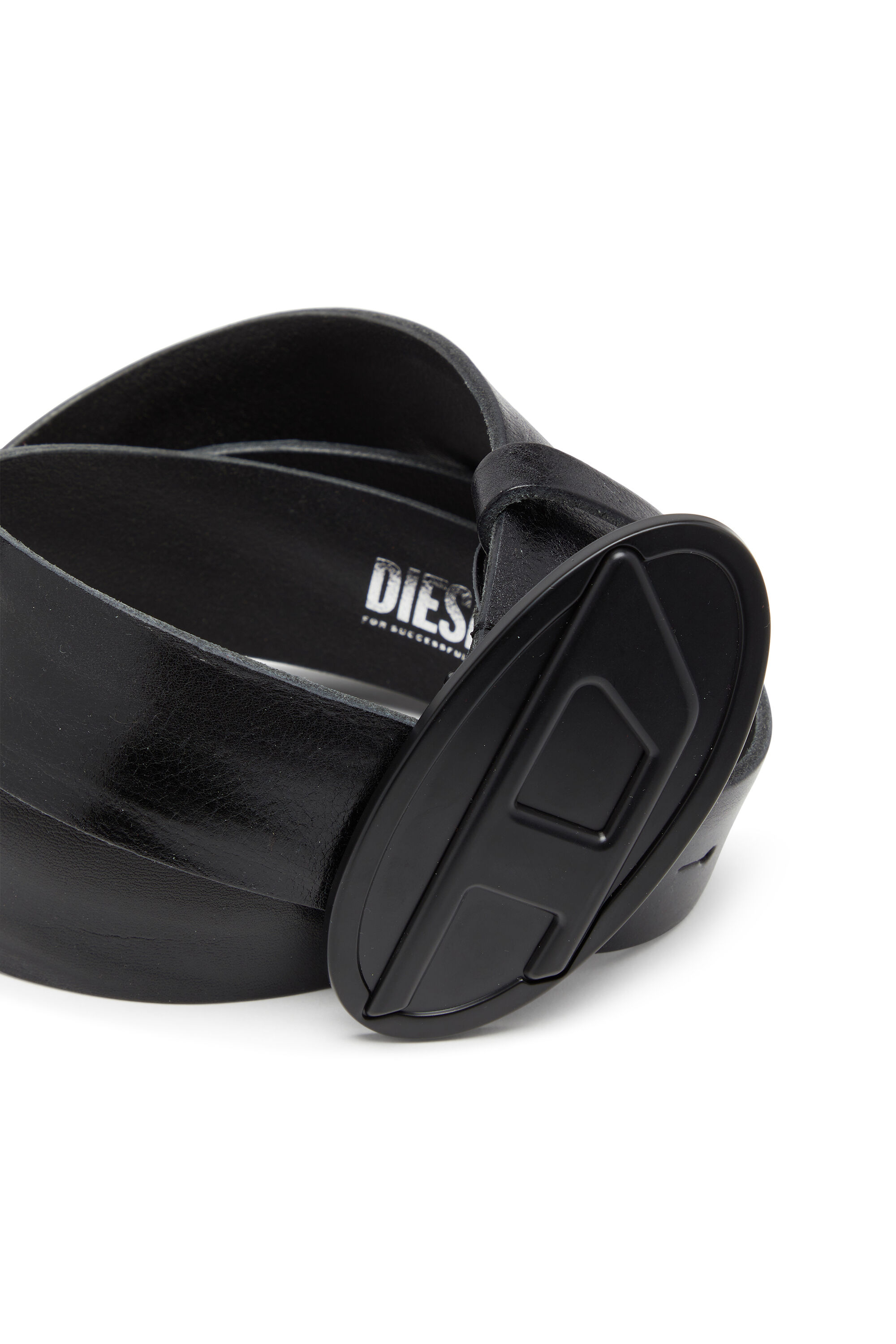 Men's 4cm belt in waxed leather | Black | Diesel