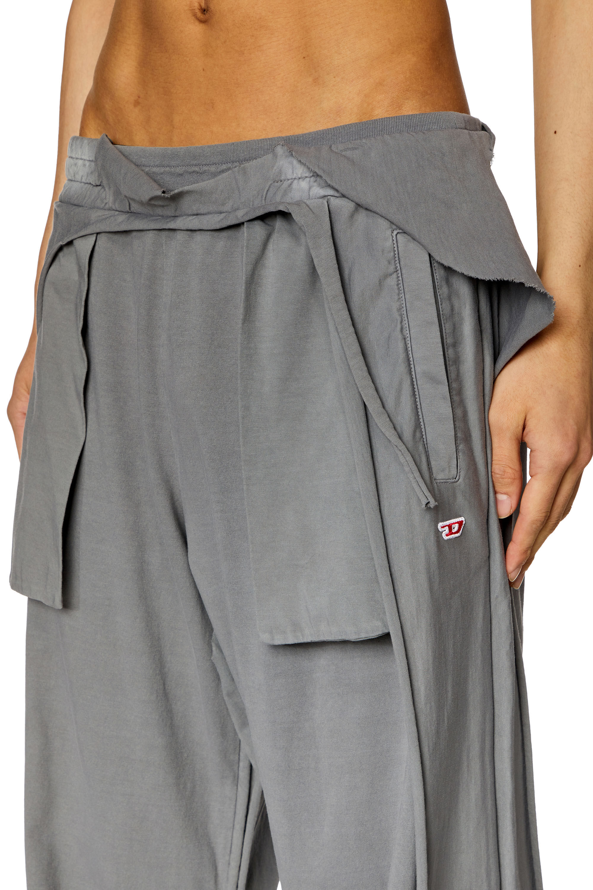 Diesel - P-TOPAHOOP-N1, Male's Sweatpants with destroyed peel-off effect in Grey - 4