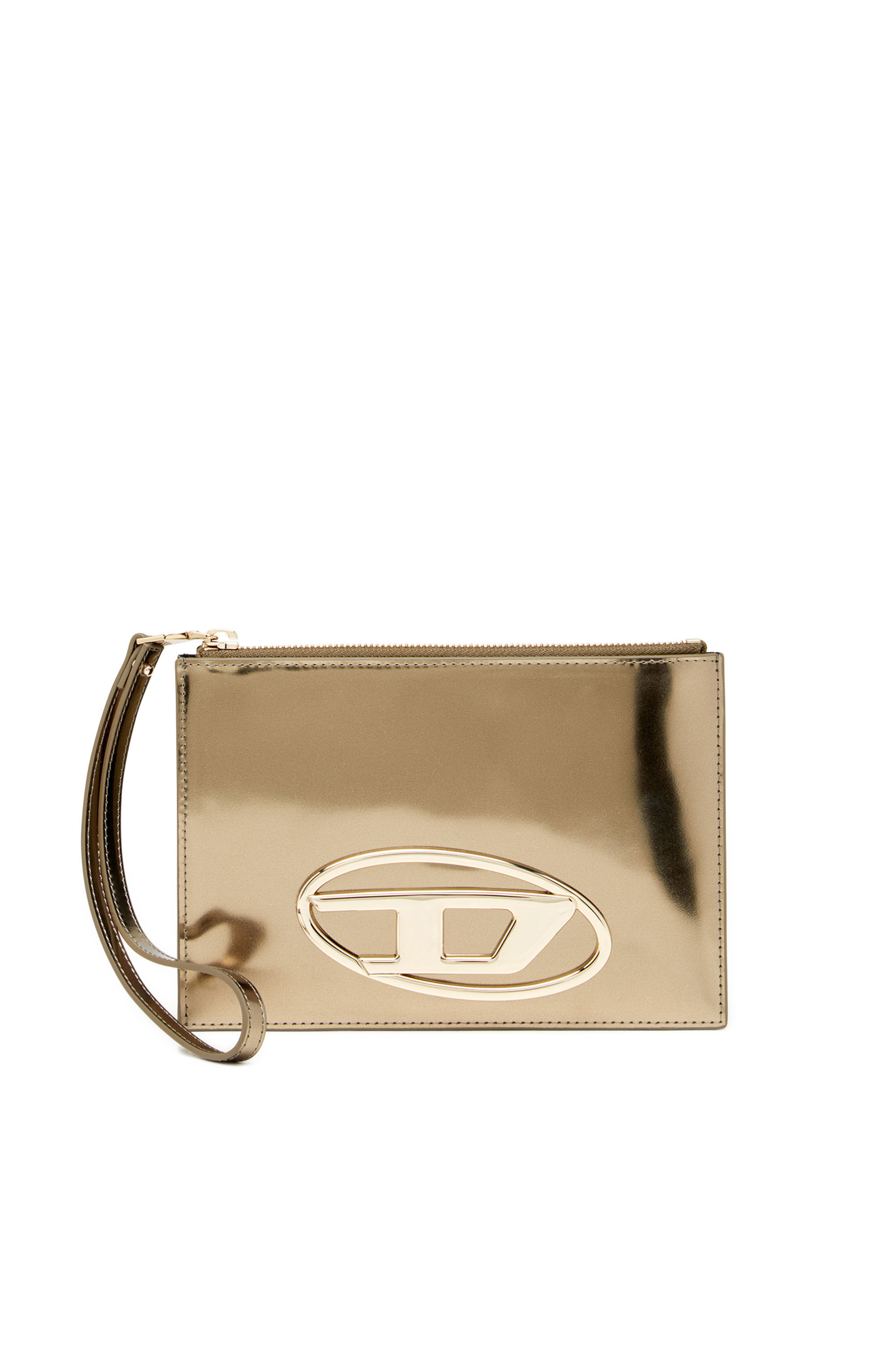 Women's Zipped pouch in mirror leather | Brown | Diesel