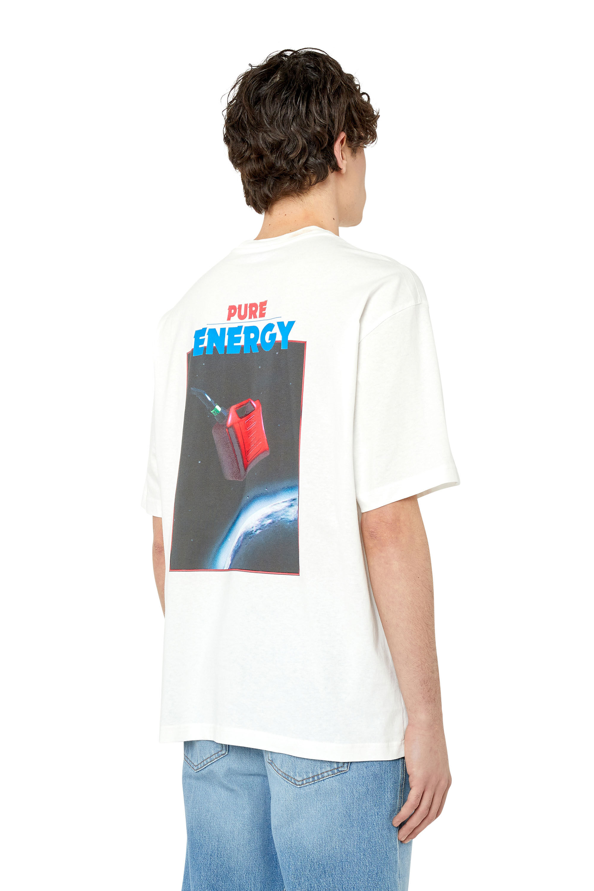 Diesel - T-WASH-G3, T-shirt oversize avec imprimé bidon d'essence Homme in Blanc - 5
