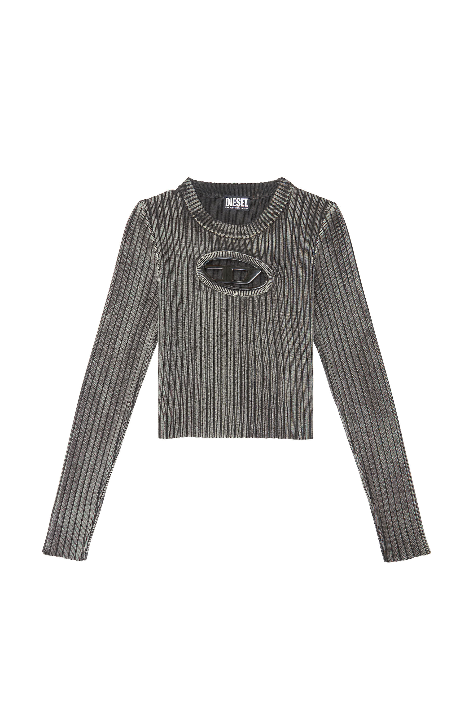 Ameri　MARROW EMBELLISH SWEAT TOP Women's Overprinted jersey top with frayed hem | Pink | Diesel