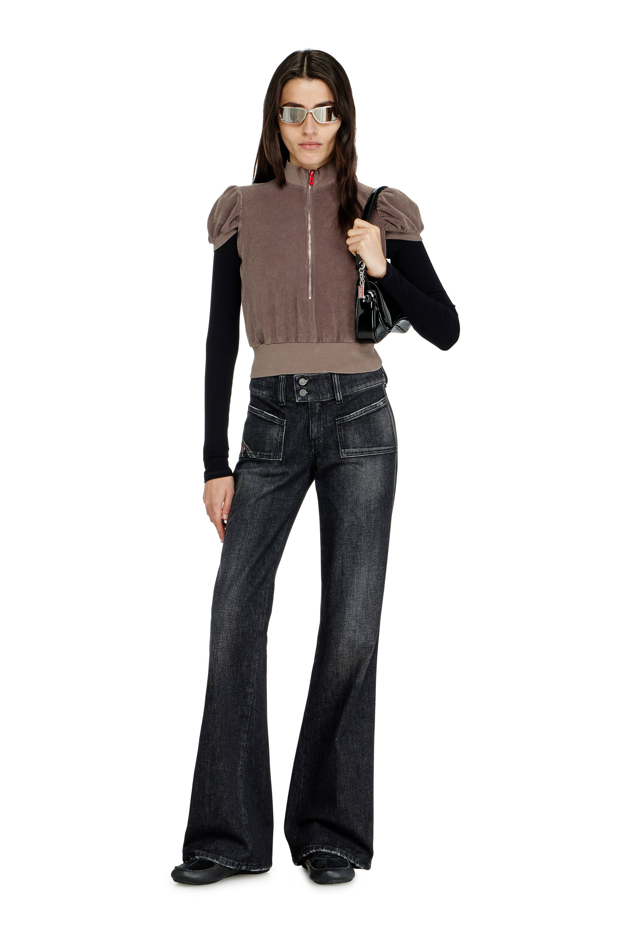 Women's Bootcut Jeans | Black/Dark grey | Diesel D-Hush