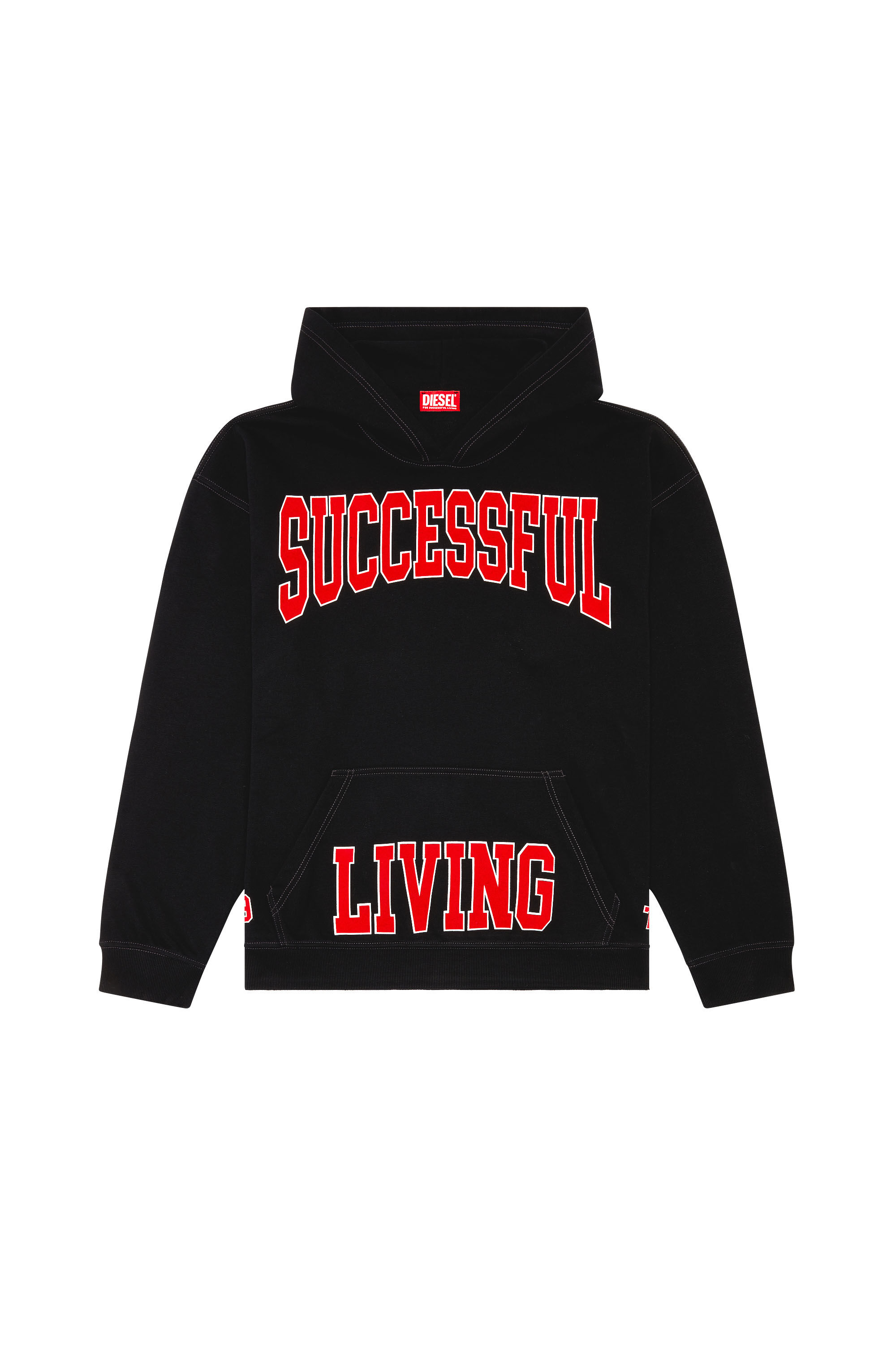 Men's Hoodie with college prints | Black | Diesel