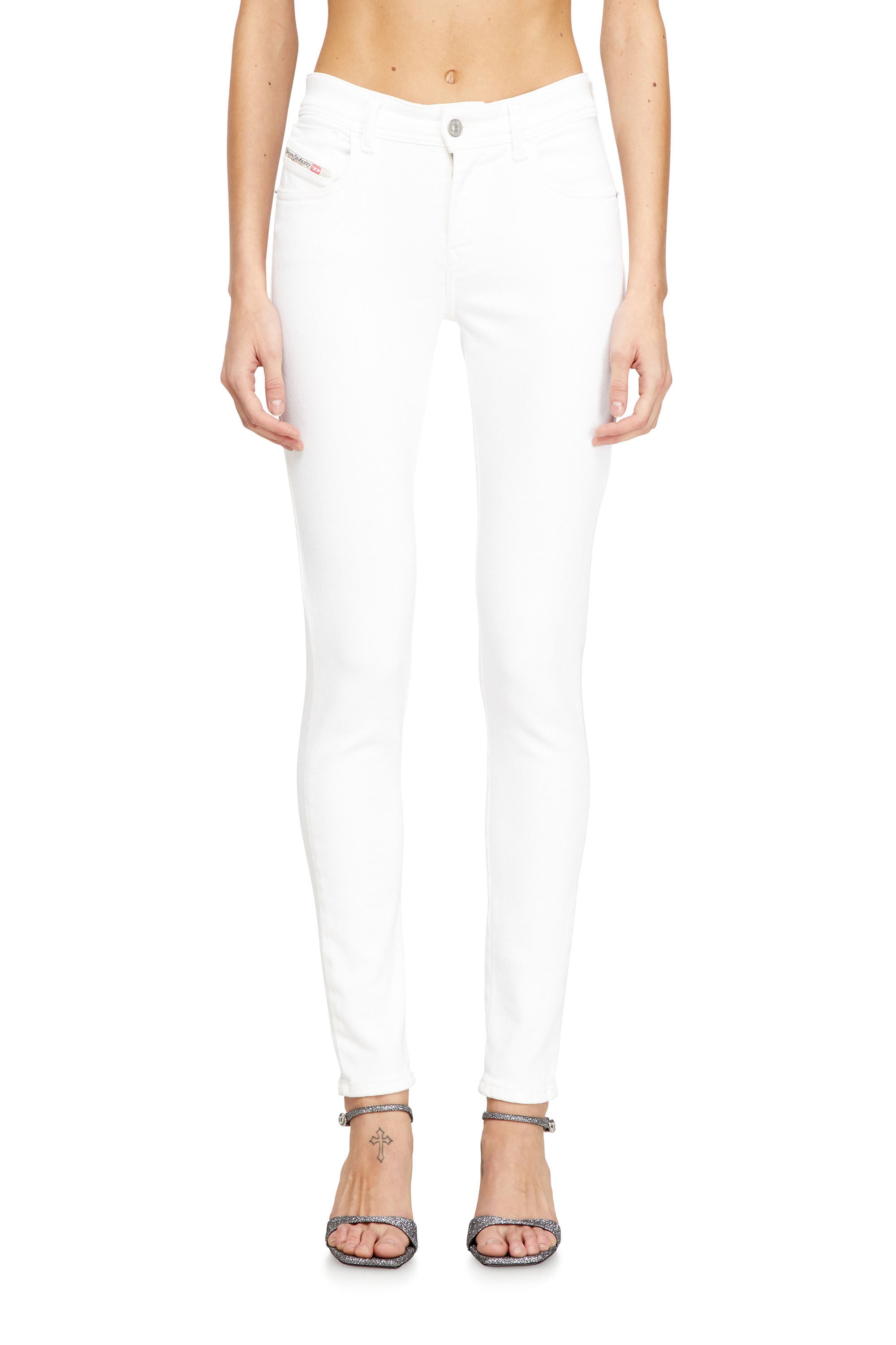 Women's Skinny Jeans | Regular Waist 2017 Slandy | White | Diesel US