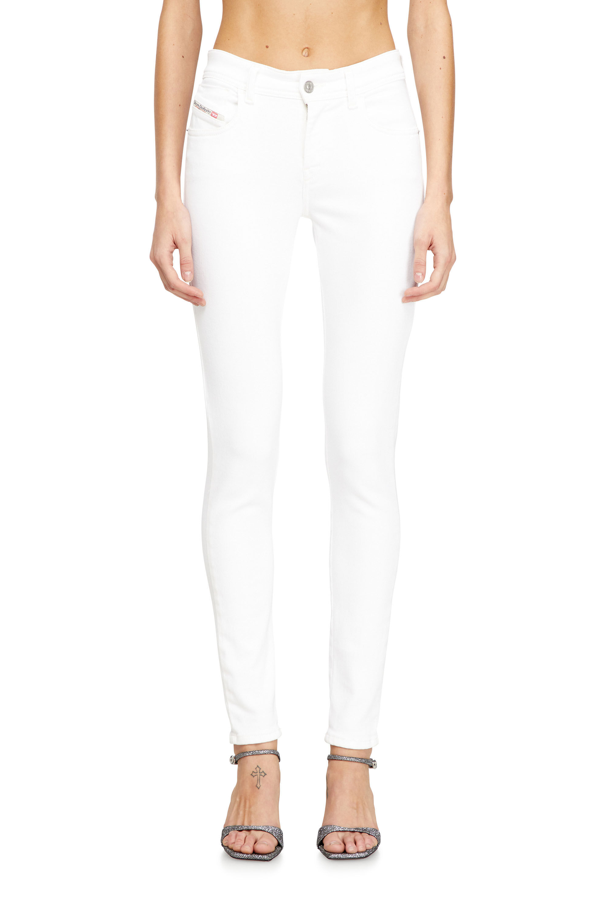 Diesel - Skinny Jeans 2017 Slandy 09F90 Mujer, Blanco - 3