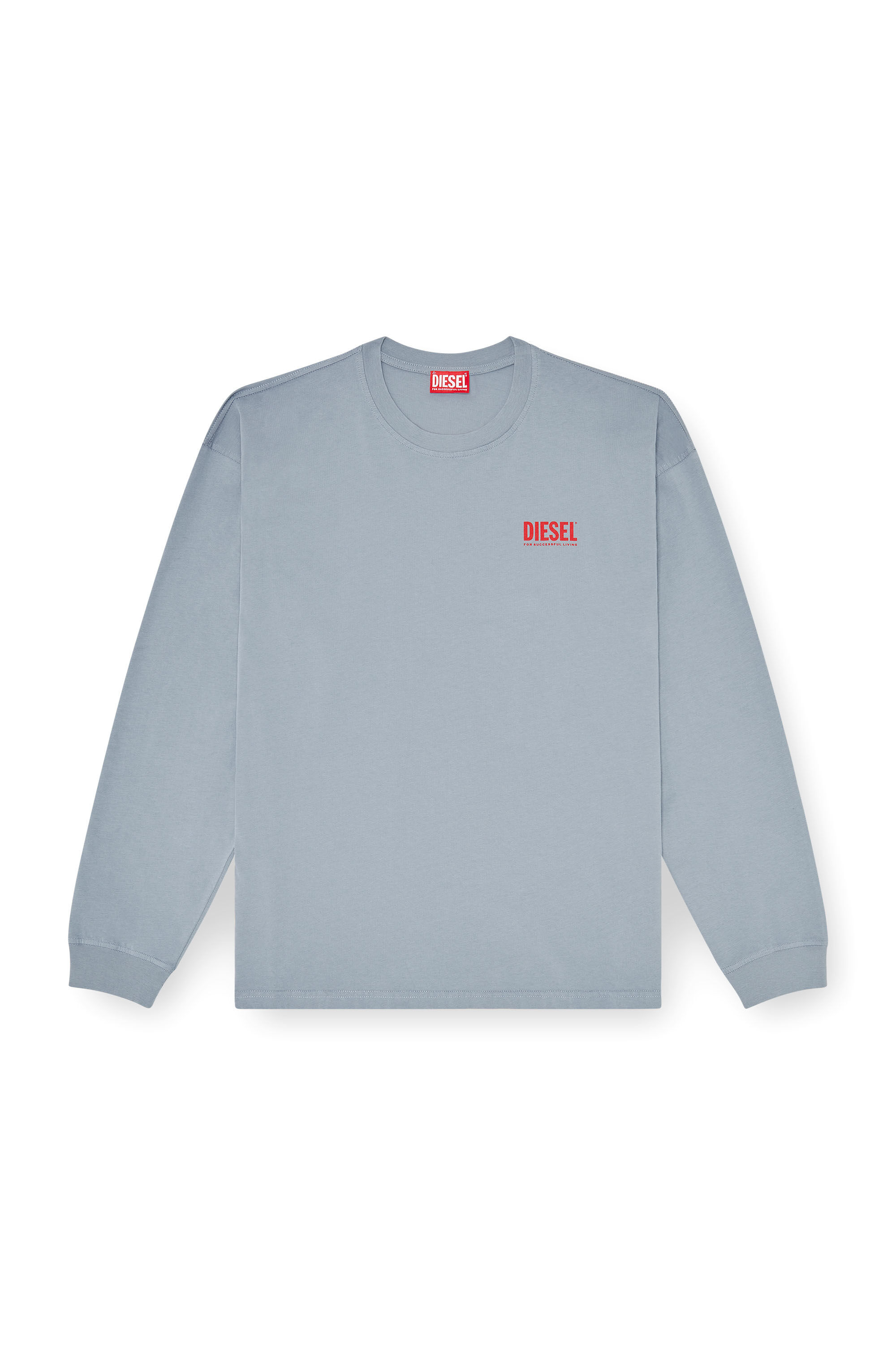 Diesel - T-BOXT-LS-BISK, Man's Relaxed long-sleeve T-shirt with Biscotto logo in Light Blue - 2