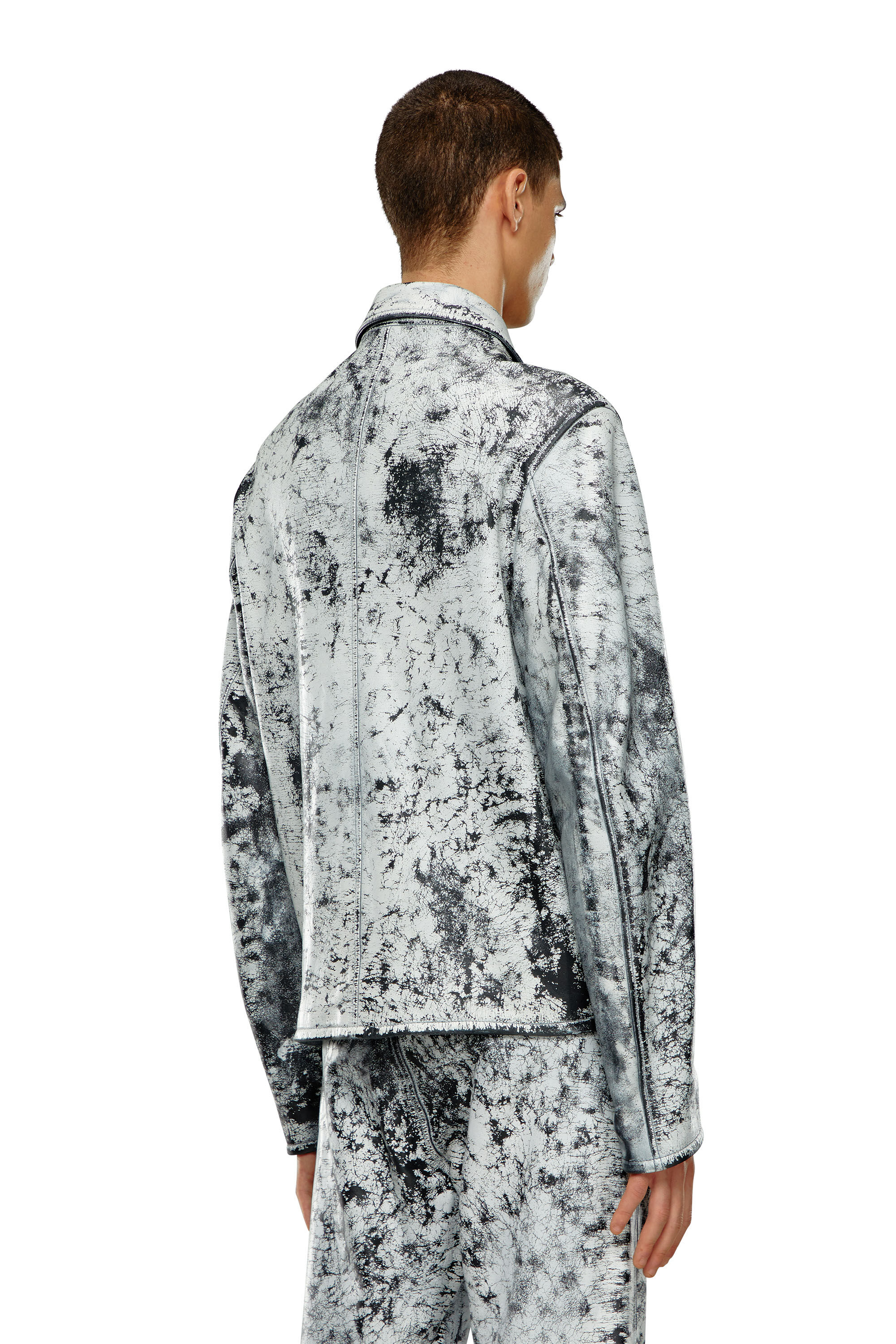 Diesel - L-PYLON-A, Veste blouson en cuir traité Homme in Polychrome - 5