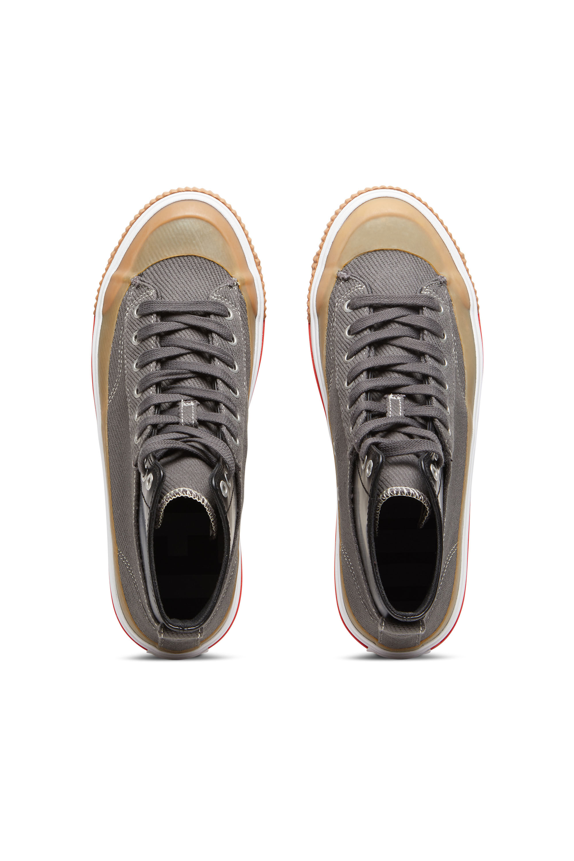 Diesel - S-ATHOS MID, S-Athos Mid - Sneakers montantes en toile et cuir Homme in Marron - 5