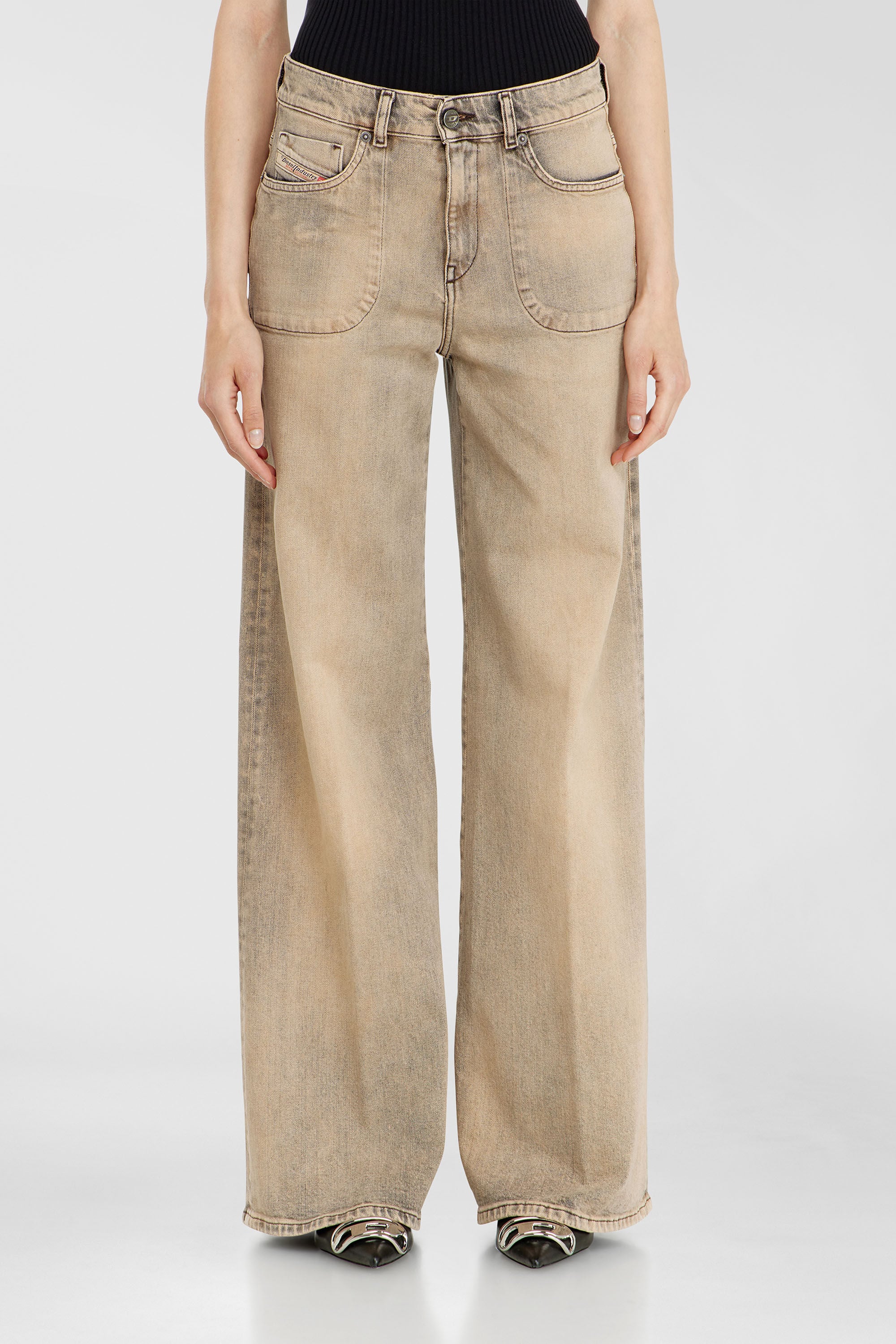 Women's Flare Jeans | Regular Waist 1978 D-Akemi | Beige | Diesel US