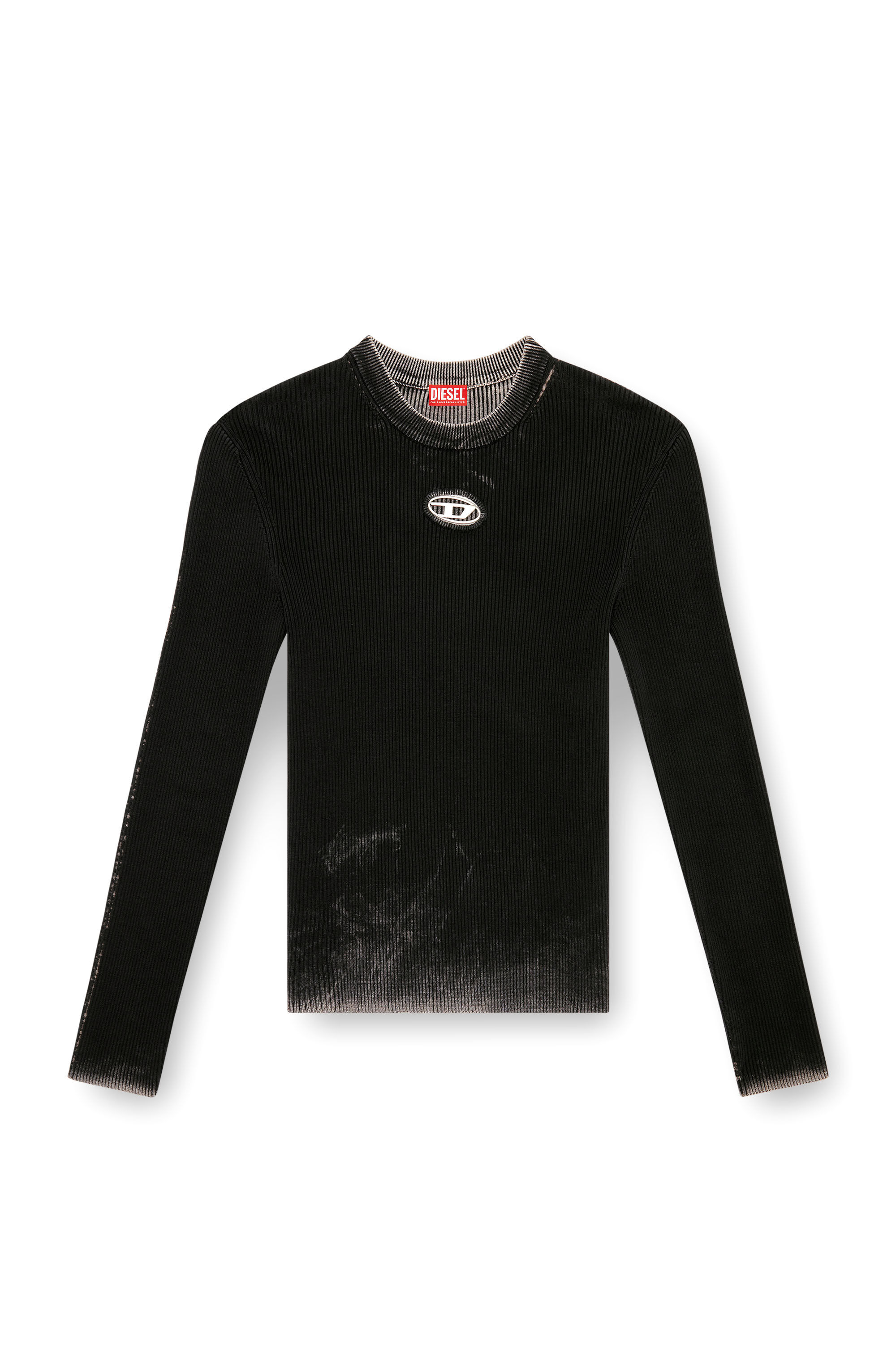 Diesel - K-DARIN-A, Male's Cut-out jumper with Oval D in Black - 2