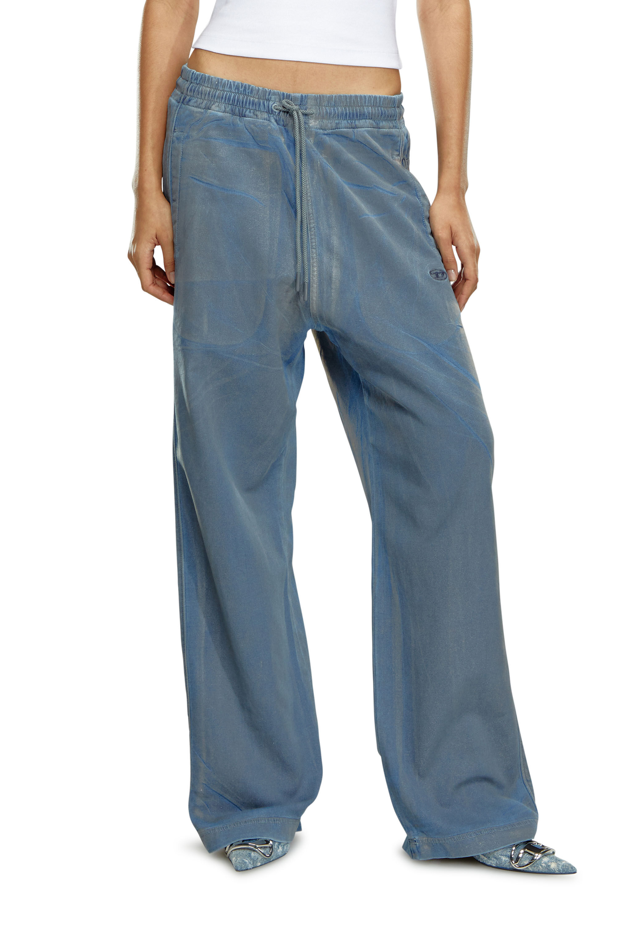 Diesel - Relaxed D-Martyans Track Denim 068KN Mixte, Bleu Clair - Image 7