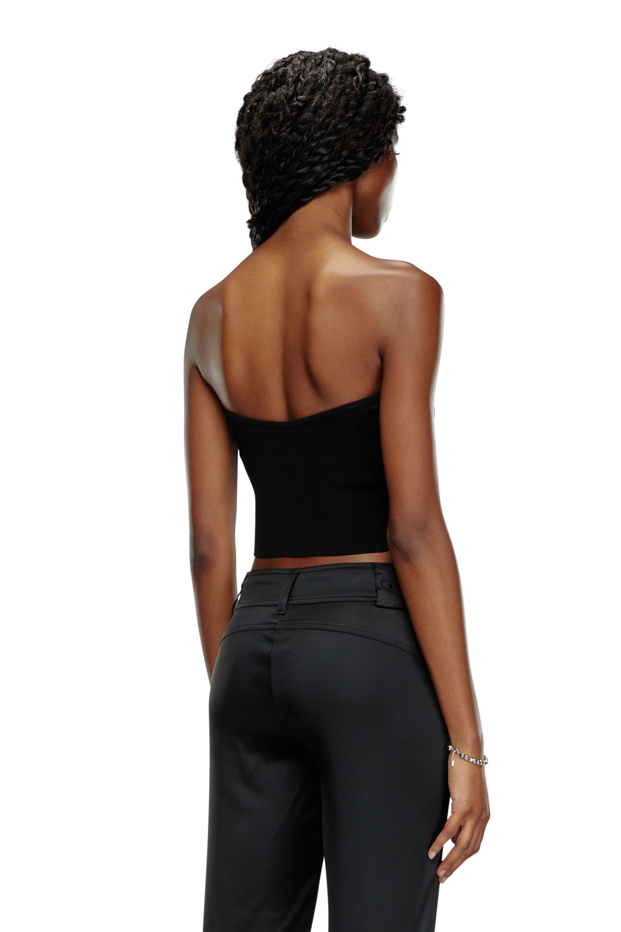 Diesel - M-CLARKSVILLE-A, Female's Bandeau top with oval D plaque in Black/Grey - 5
