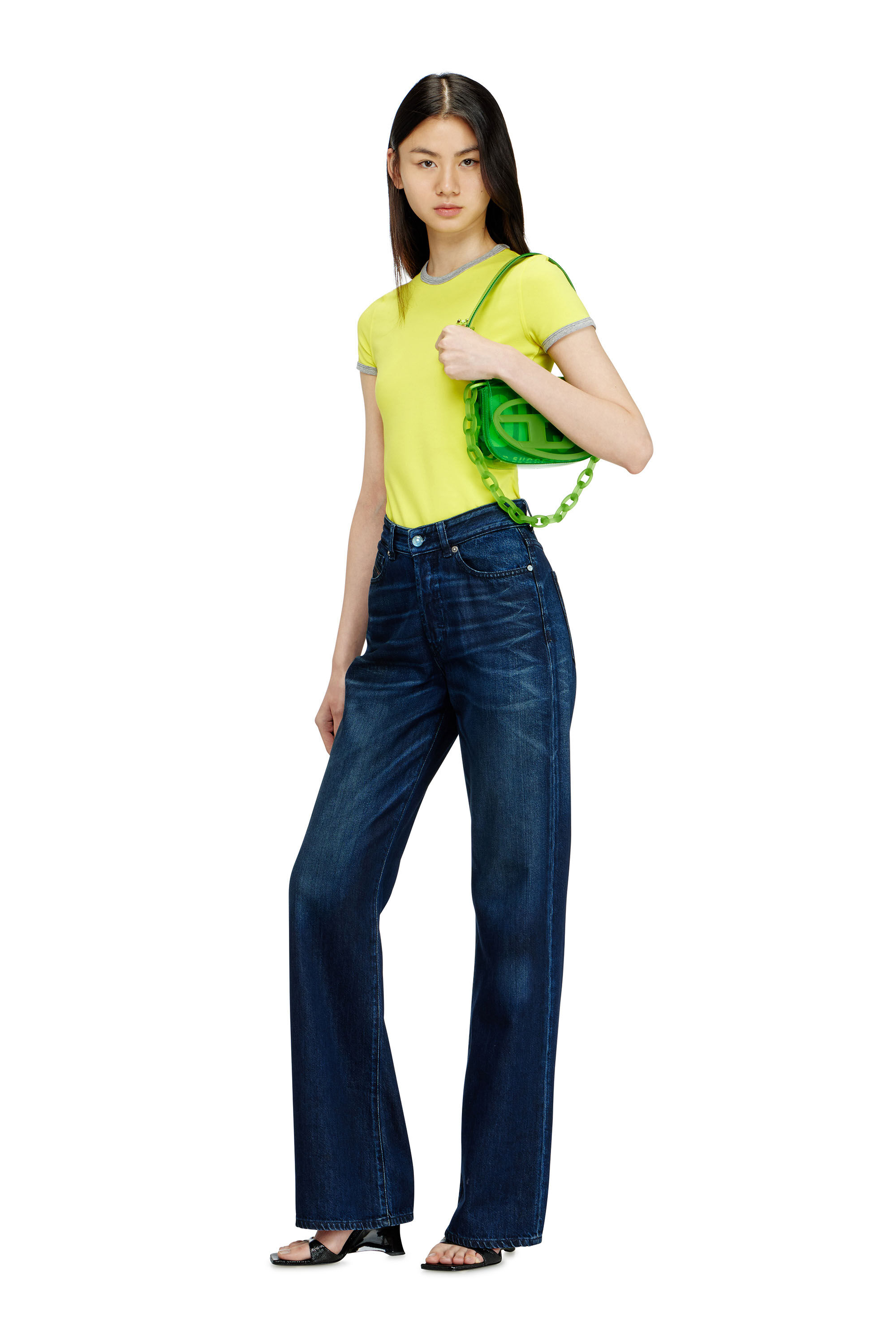 Women's 1DR-Iconic shoulder bag in transparent TPU | Green | Diesel