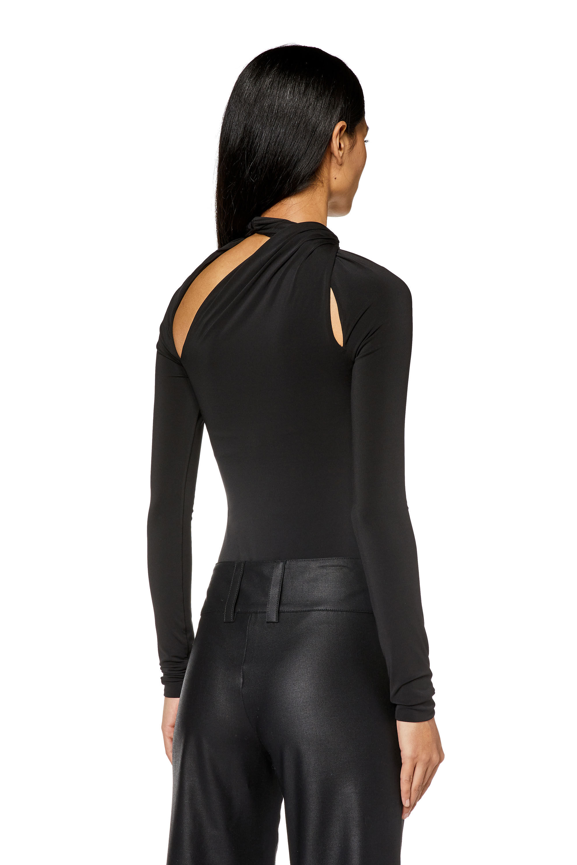 Diesel - T-SAFY, Woman's Cut-out bodysuit with choker necklace in Black - 5