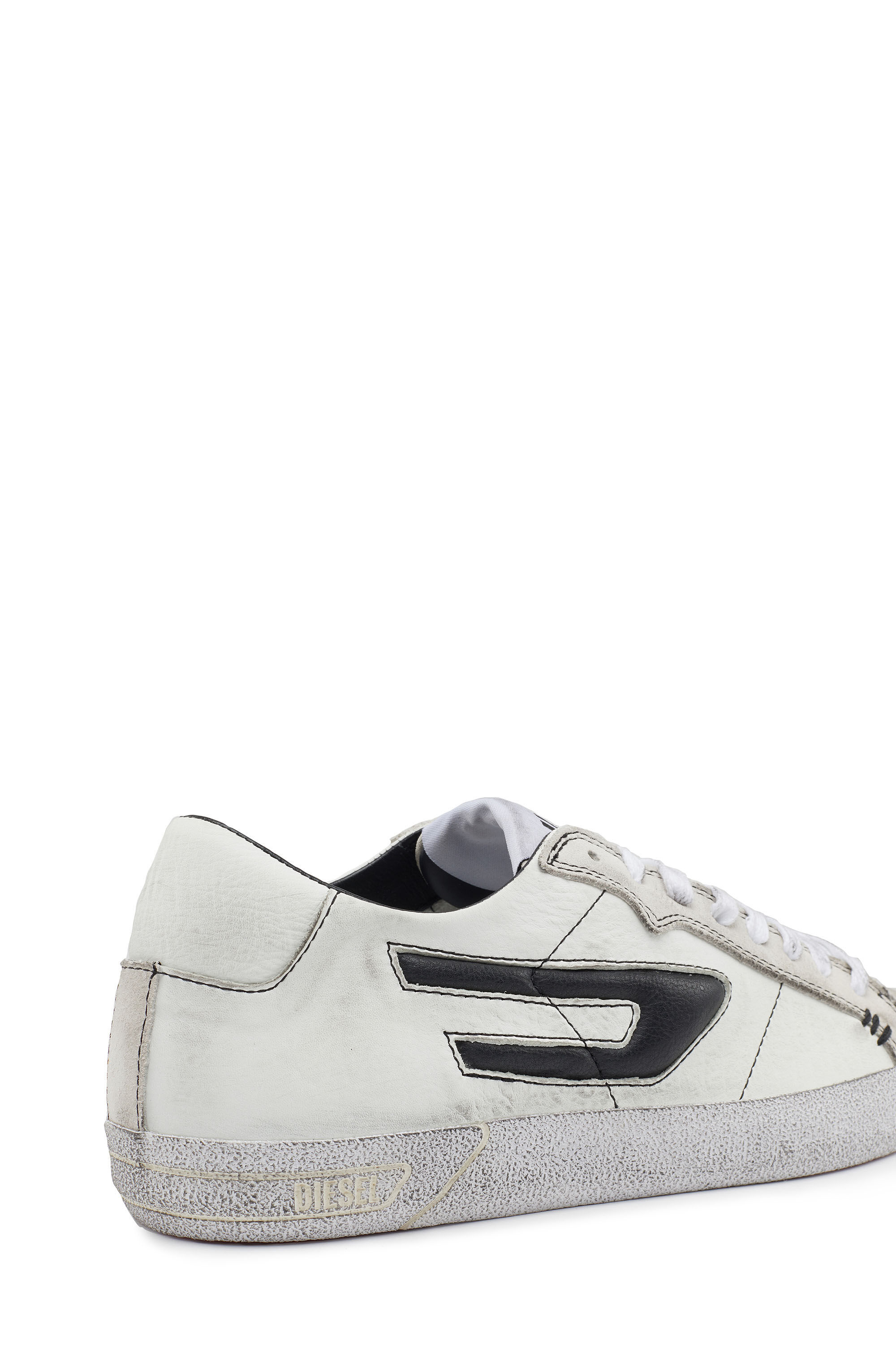 Women's Low-top leather sneakers with D logo | Diesel S-LEROJI
