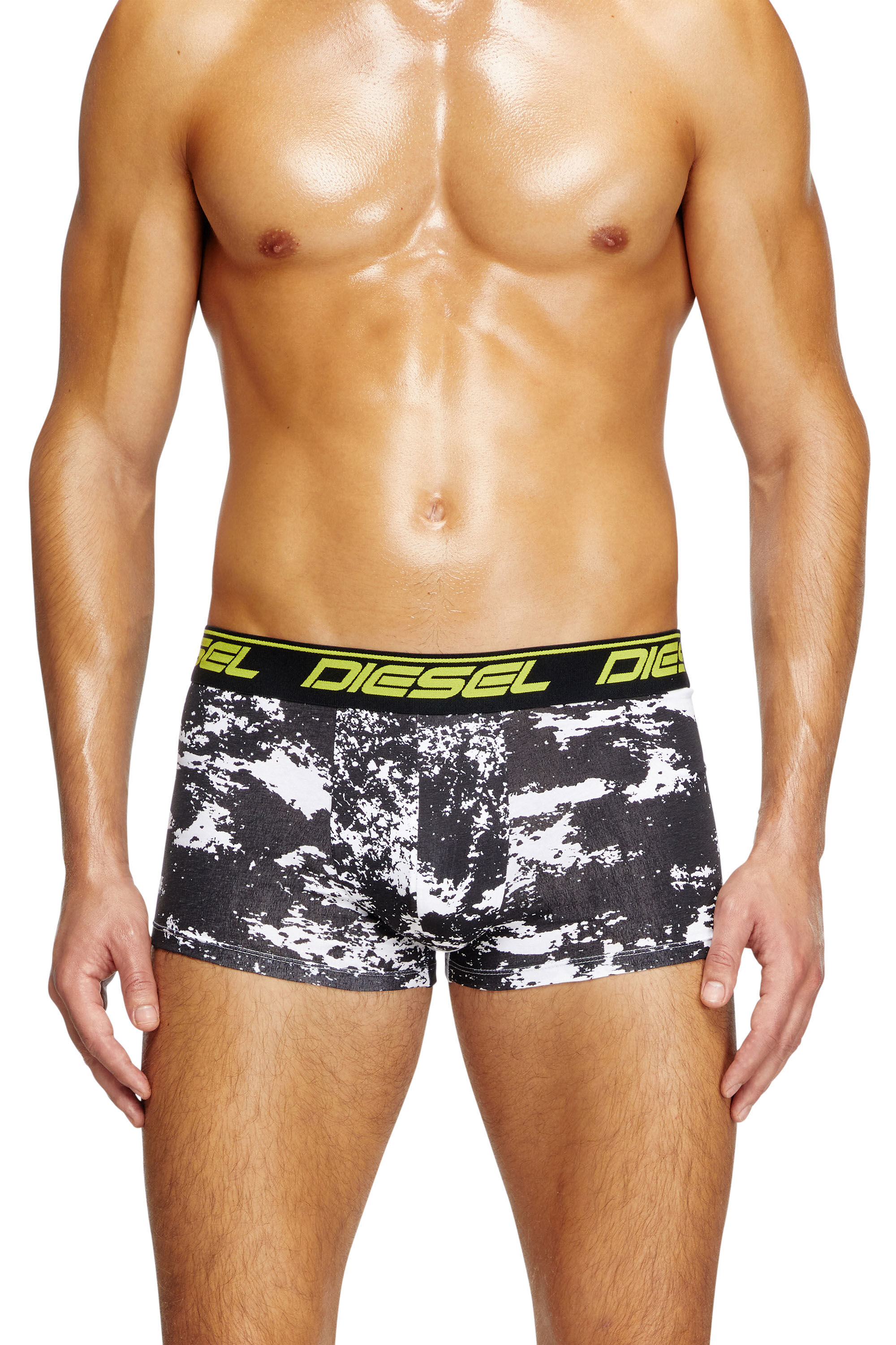 Diesel - UMBX-DAMIENTHREEPACK, Male's Three-pack cloudy-print boxer briefs in Black/Yellow - 1