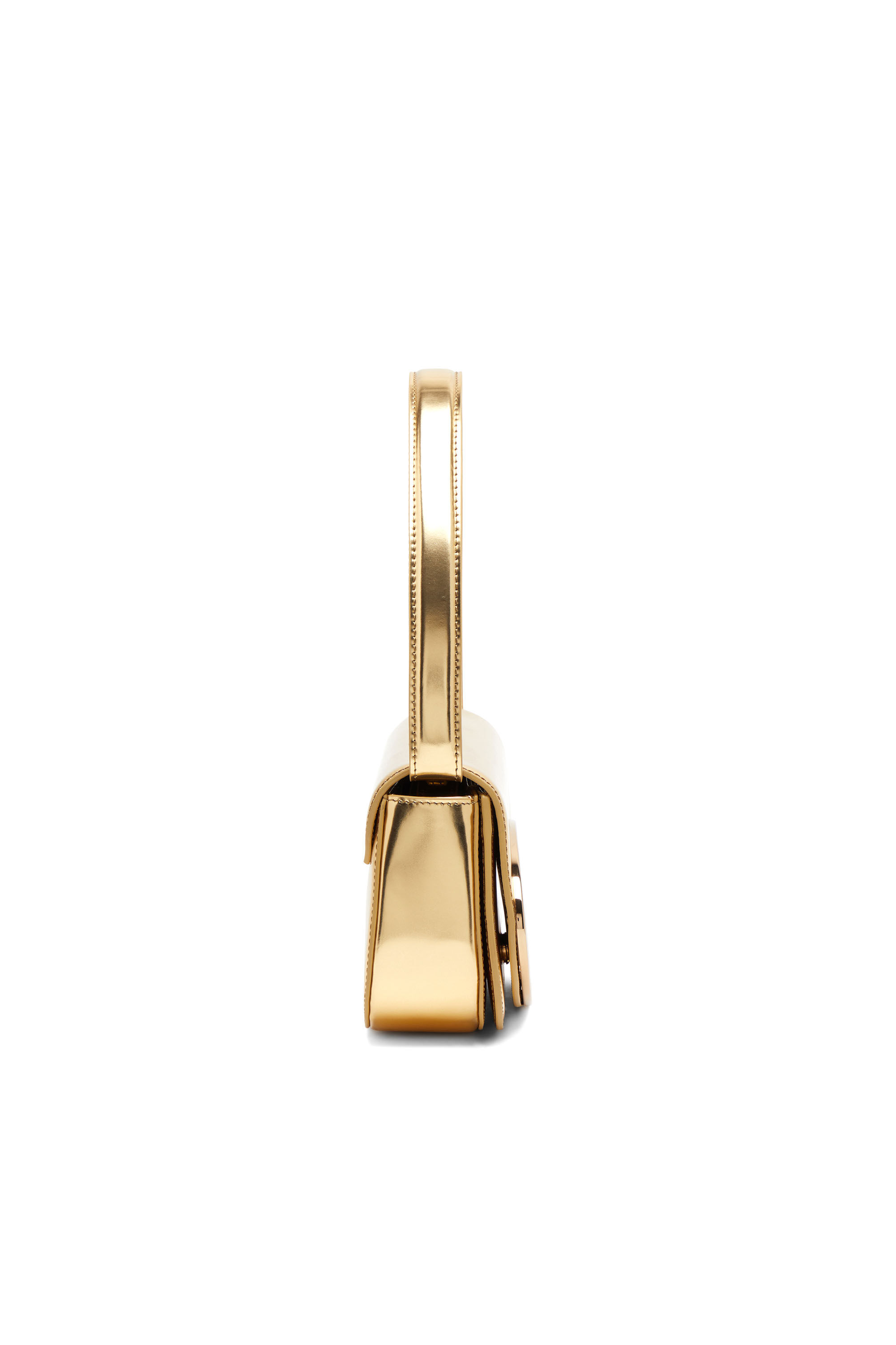 Diesel - 1DR, 1DR-Sac iconique à bandoulière en cuir effet miroir Femme in Doré - 4