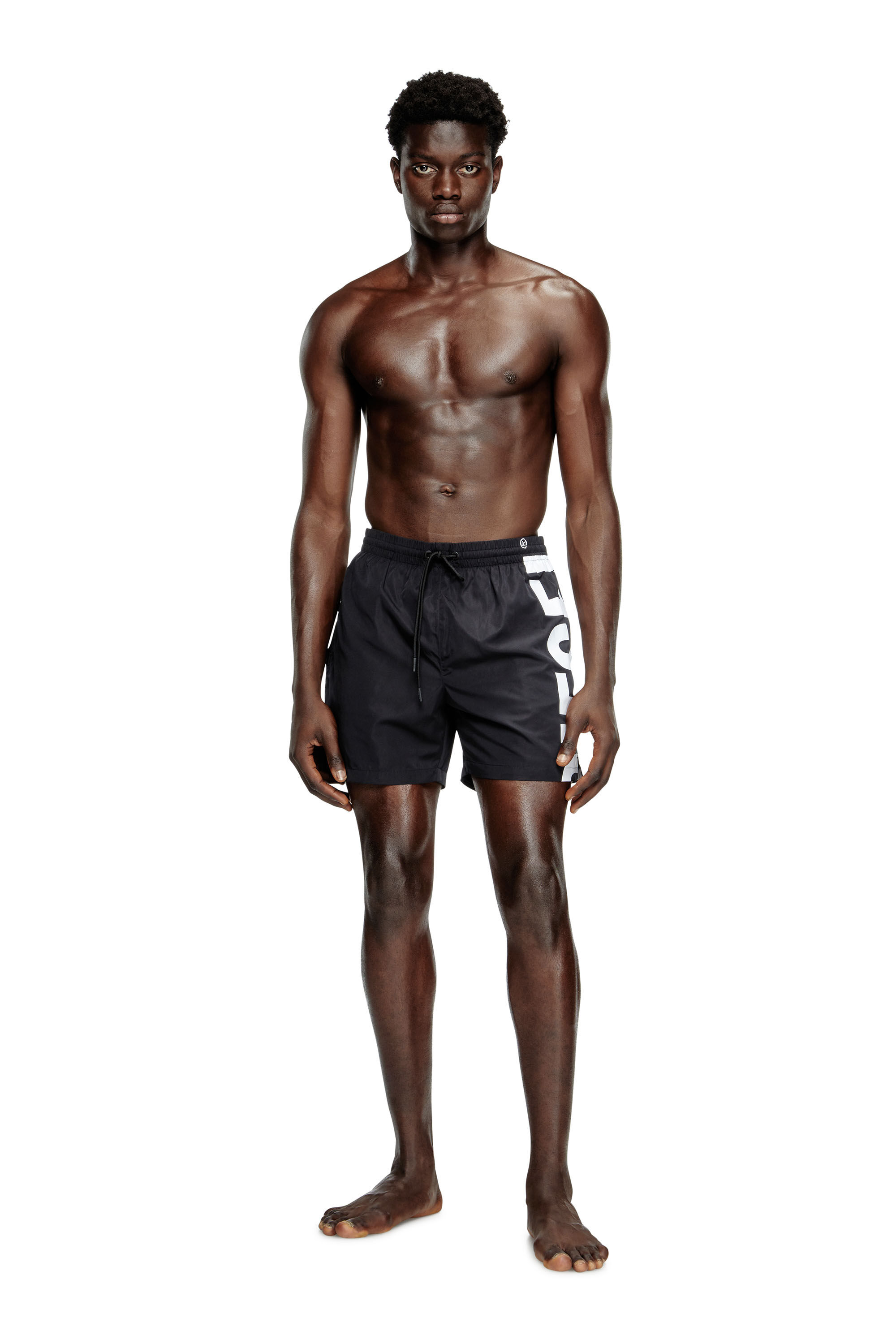 Men's Mid-length swim shorts with maxi logo | Multicolor | Diesel