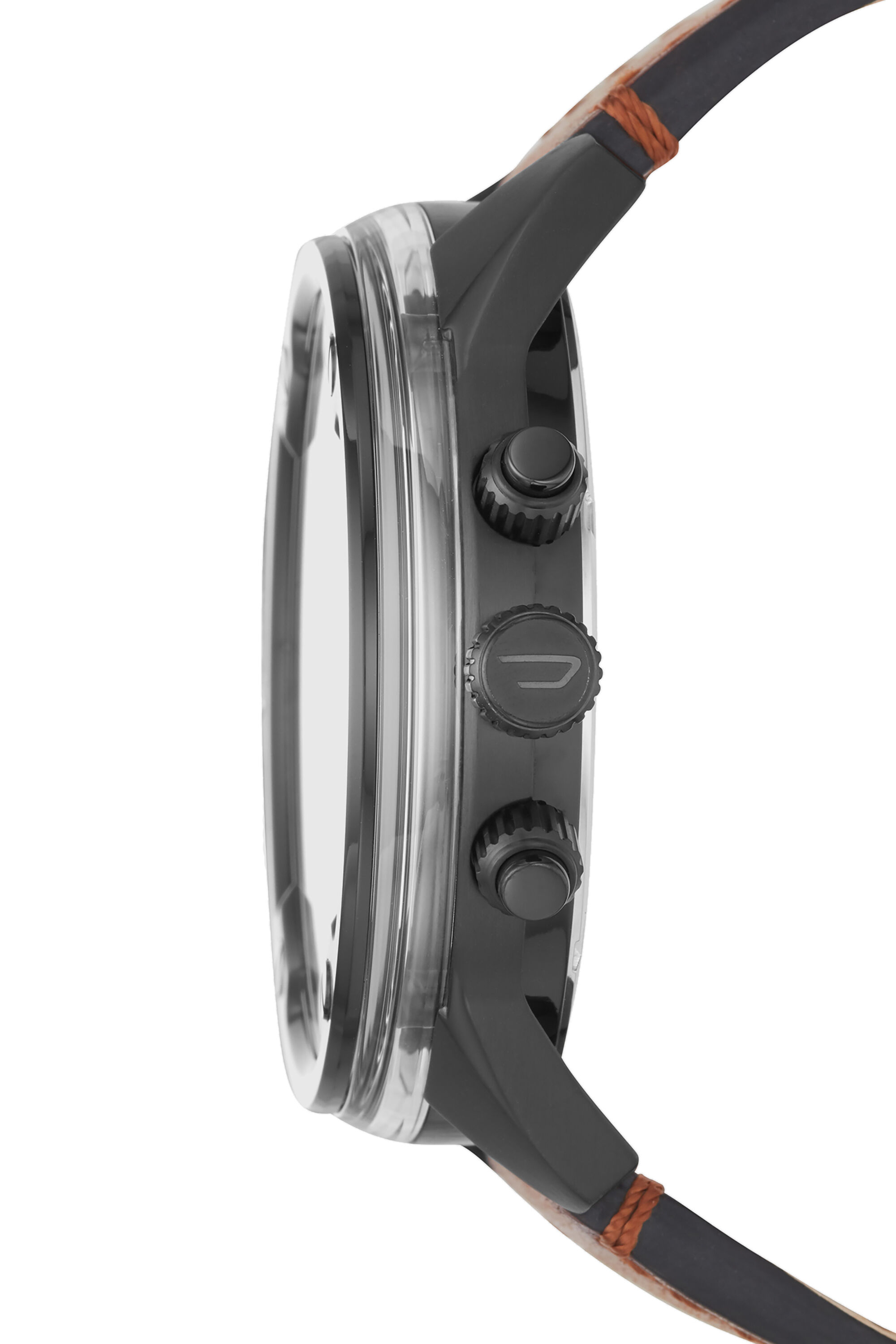 Diesel - DZ7417, Man's Boltdown chronograph brown leather watch in Brown/Black - 2