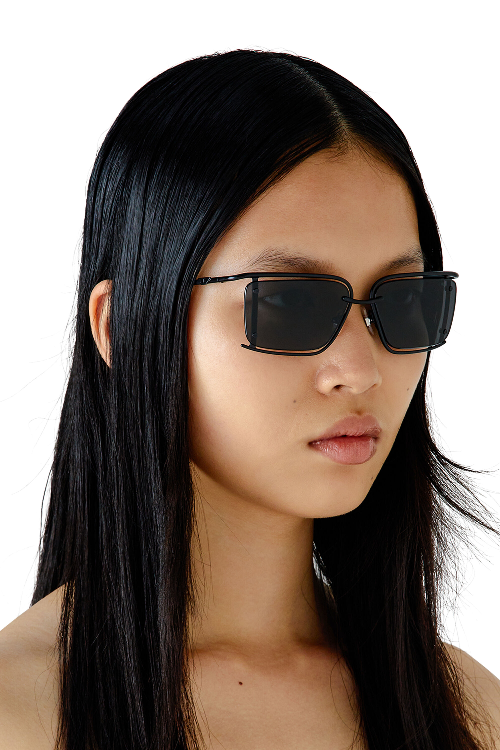 Women's Rectangle sunglasses | Black | Diesel {{Country}}